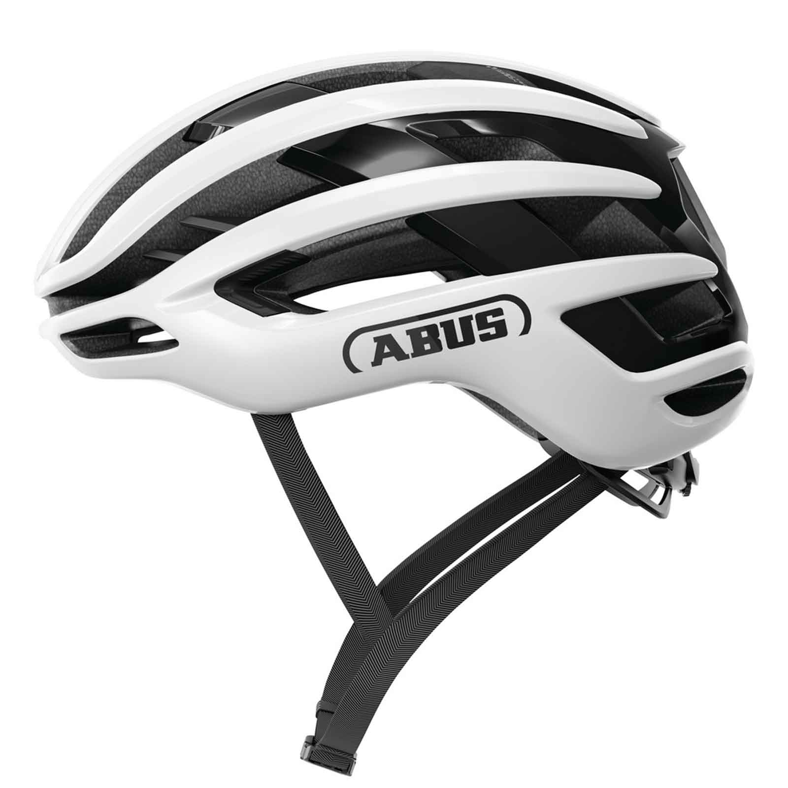 ABUS AirBreaker 2.0 Shiny White – ultraleichter Rennradhelm, weiß, L (57–61 cm)