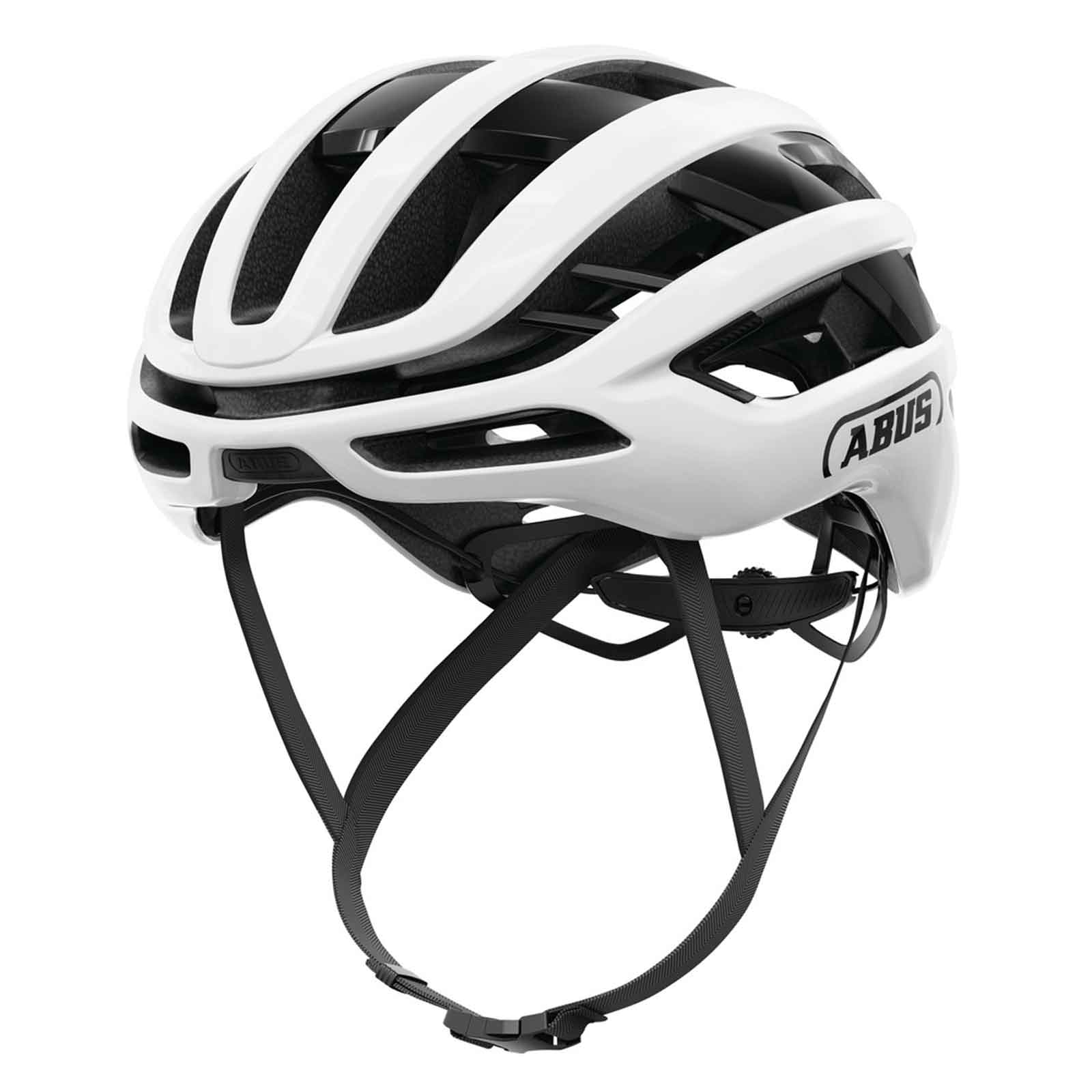 ABUS AirBreaker 2.0 Shiny White – ultraleichter Rennradhelm, weiß, L (57–61 cm)