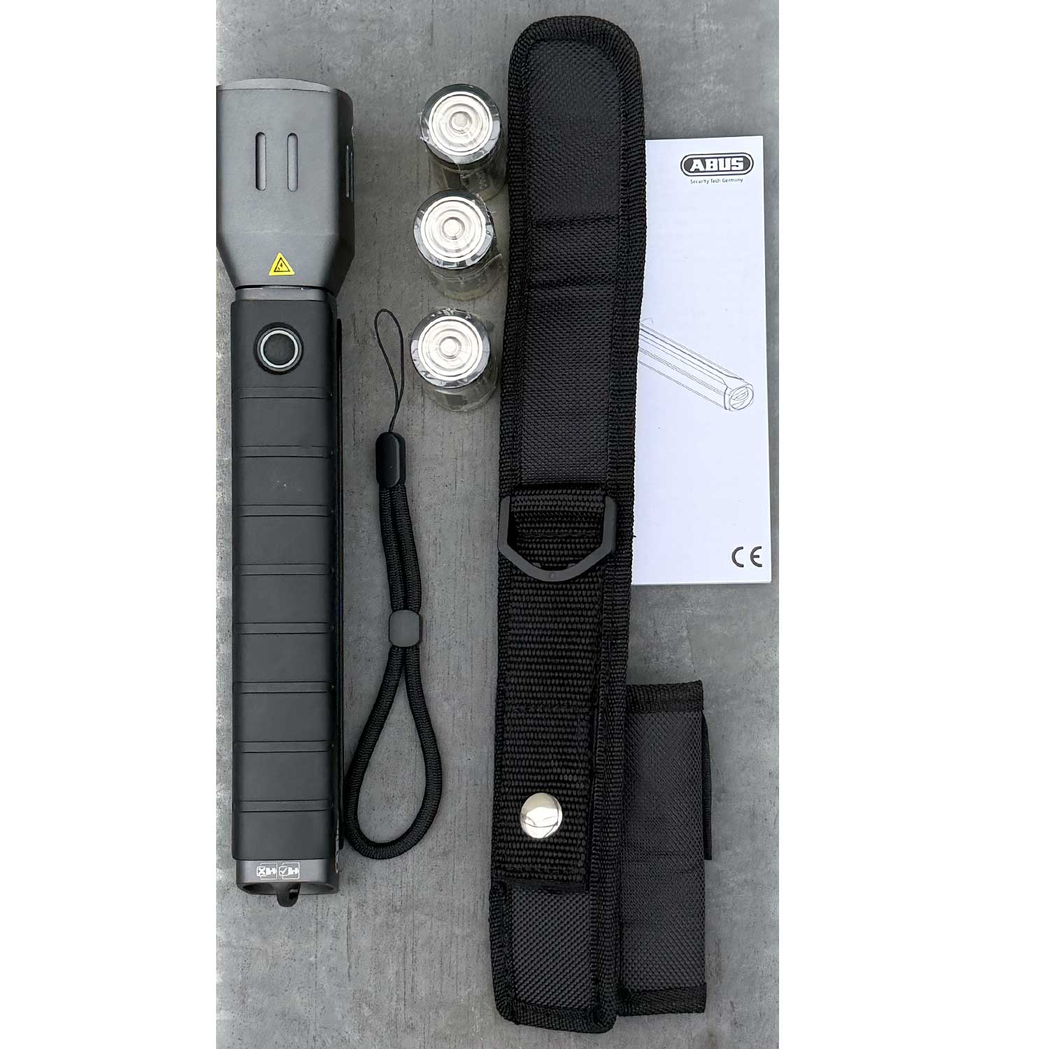 ABUS Seclight TL-525 LED Zoom Taschenlampe 500 Lumen Rotlicht Strobe 3 x LR14 – Detailansicht