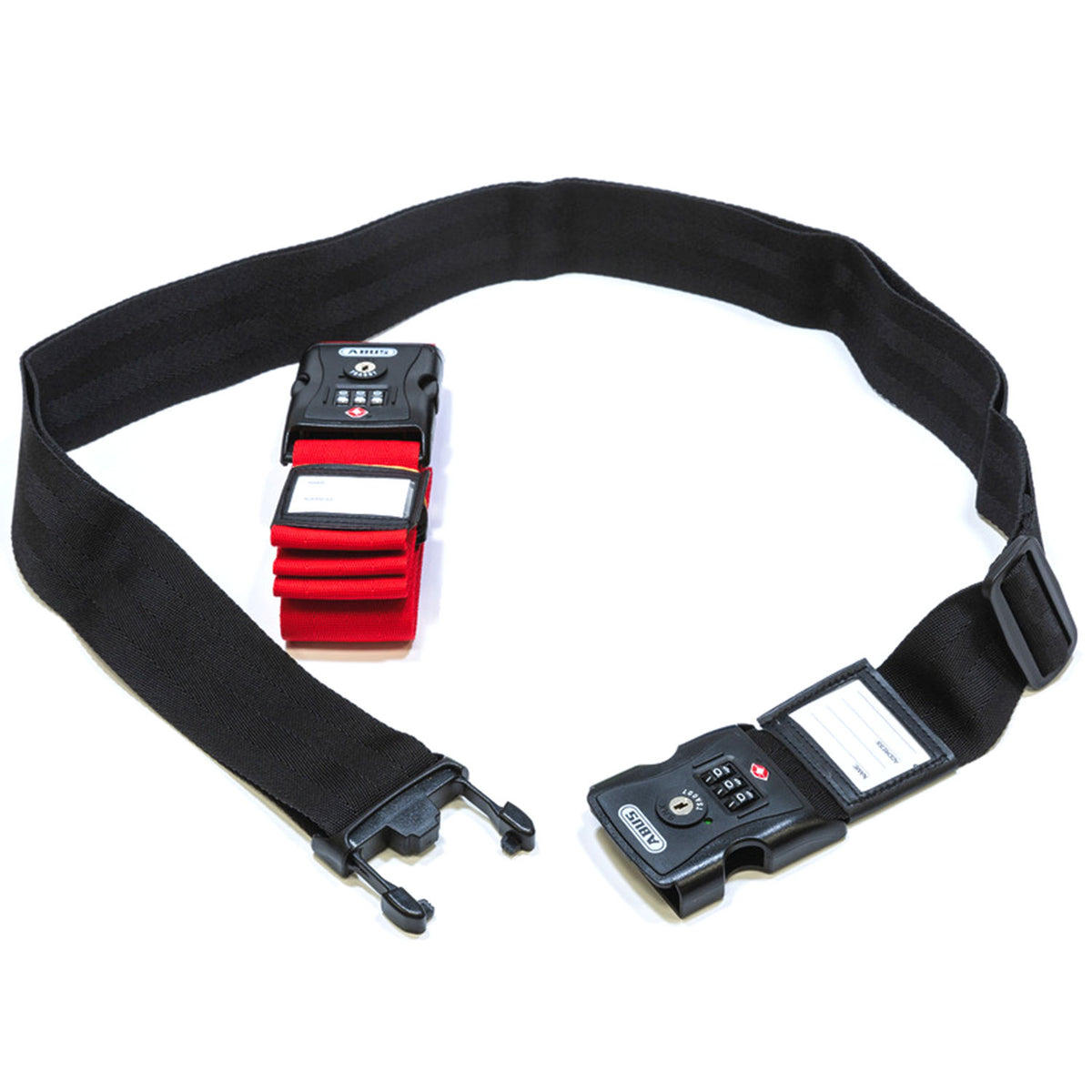 ABUS 620TSA/192 Kofferband schwarz - Koffergurt mit Zahlenschloss und Adressfeld