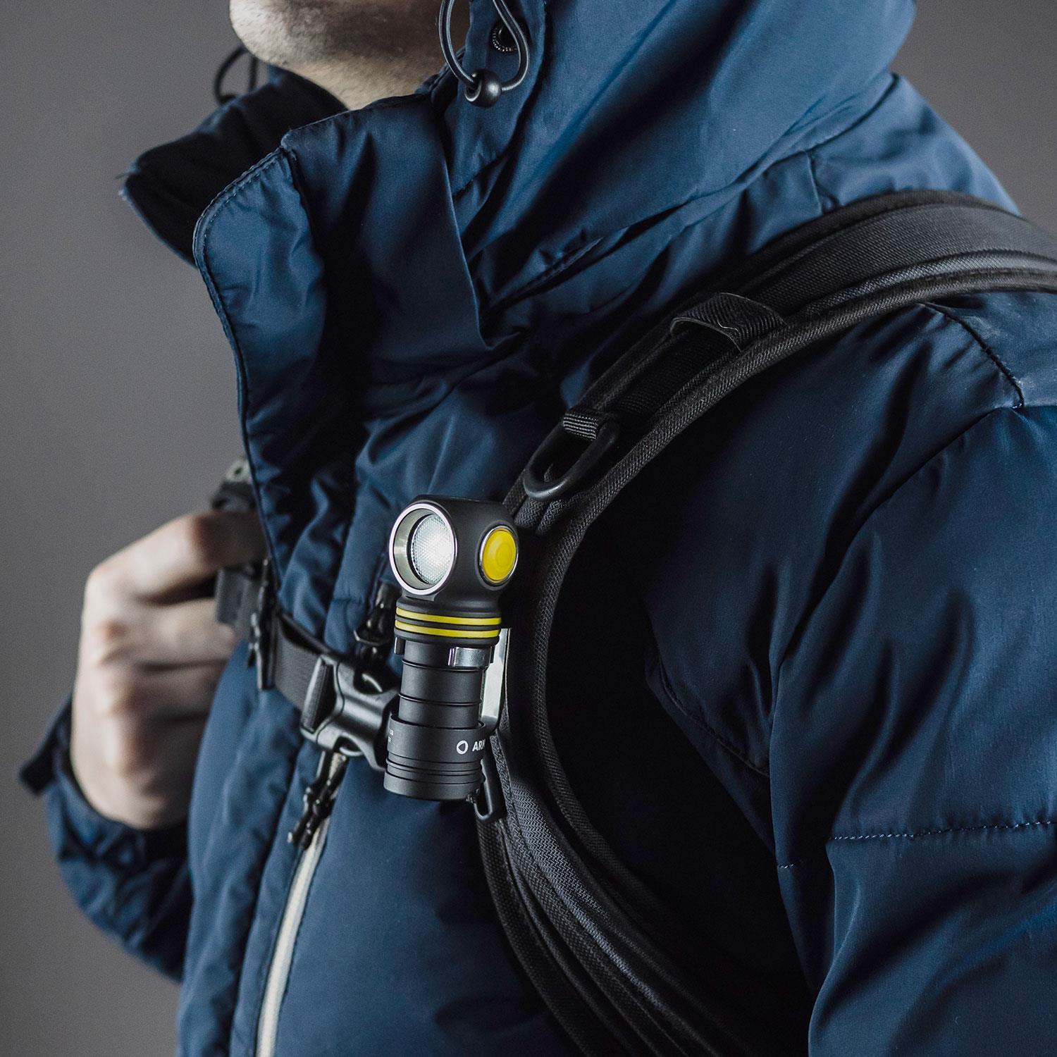 Armytek Elf C1 18350 – LED Stirnlampe mit USB-C Ladefunktion in 2 Lichtfarben – Detailansicht