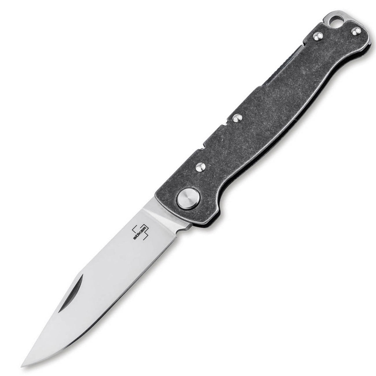 Böker Plus Atlas Backlock Clippoint – Taschenmesser mit D2-Klinge & Edelstahlgriff