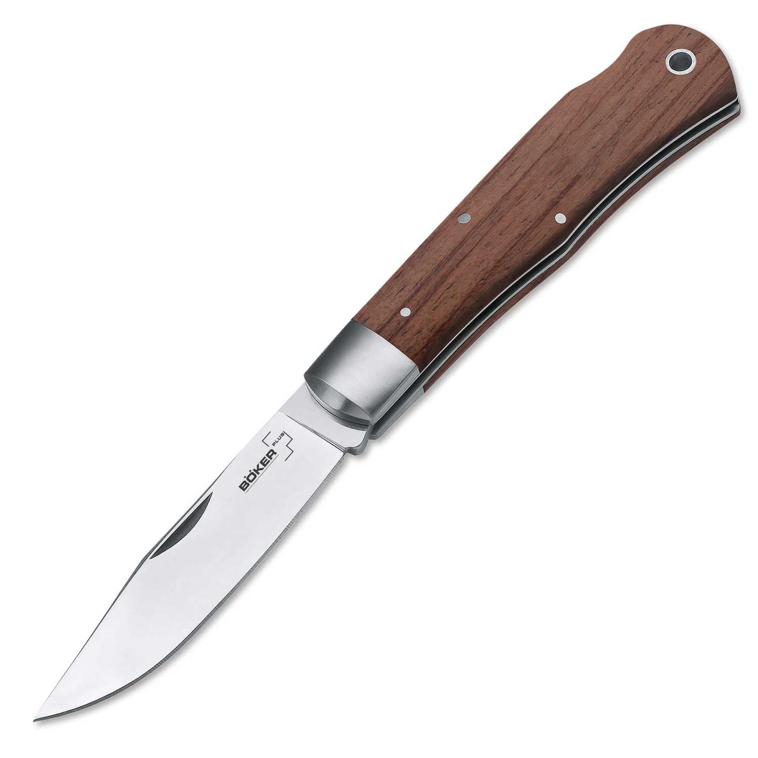Böker Plus Lockback Bubinga - Edelstahl Taschenmesser mit Bubingaholzgriff – Detailansicht