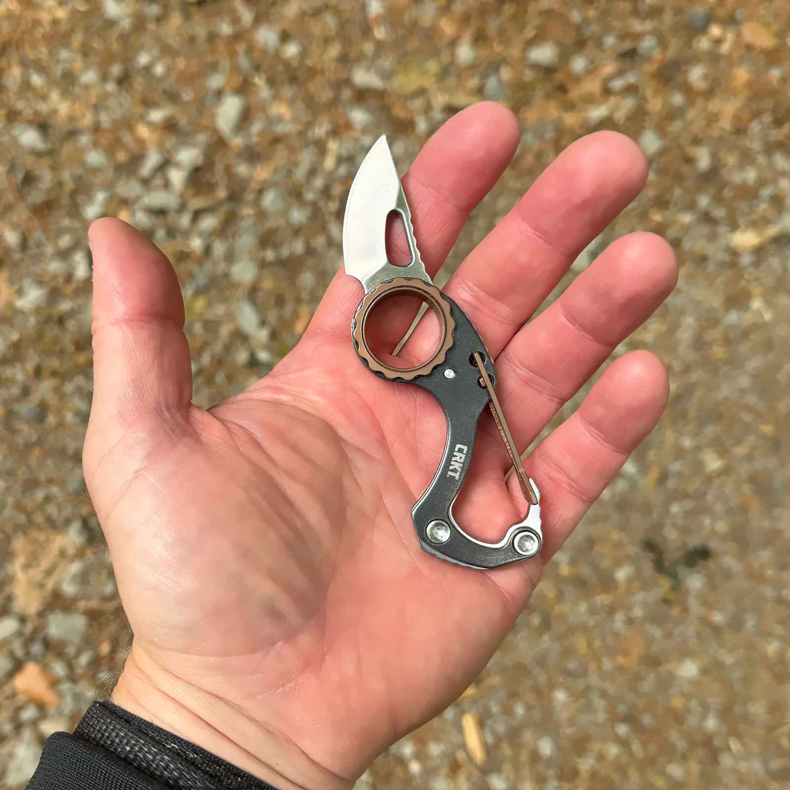 CRKT Compano – Mini-Taschenmesser mit Karabiner für den Schlüsselbund