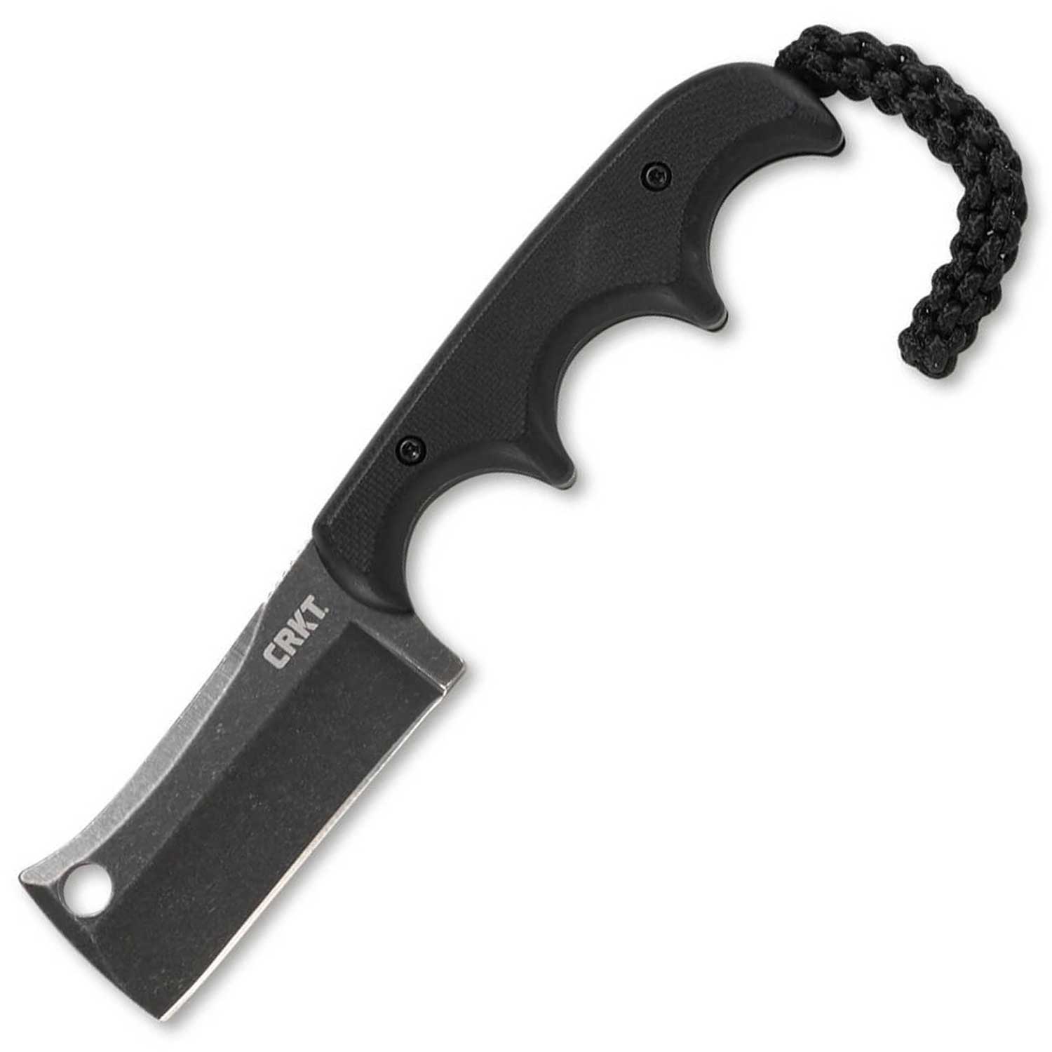 CRKT Minimalist Cleaver Blackout - Neck Knife mit Kunststoffscheide und Clip – Detailansicht