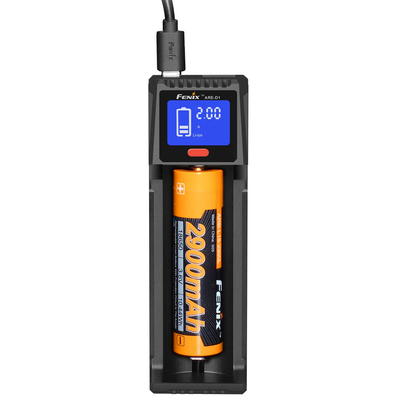 Fenix ARE-D1 digitales 1-Kanal USB Ladegerät für Li-Ion & Ni-MH Akkus