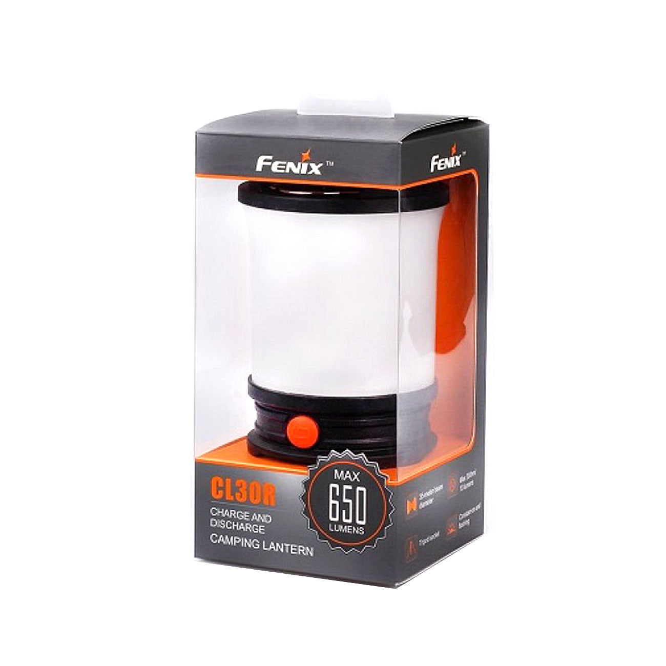 Fenix CL30R LED Campinglampe 650 Lumen, 18650 Akku, USB ladbar, Outdoor, Powerbank – Detailansicht