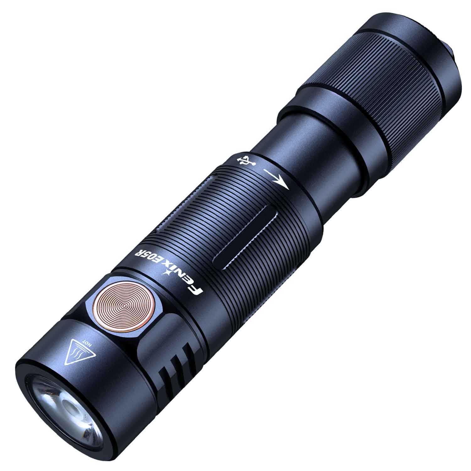 Fenix E05R - Mini LED Taschenlampe 400 Lumen mit USB-Ladefunktion - 3 Farben – Detailansicht