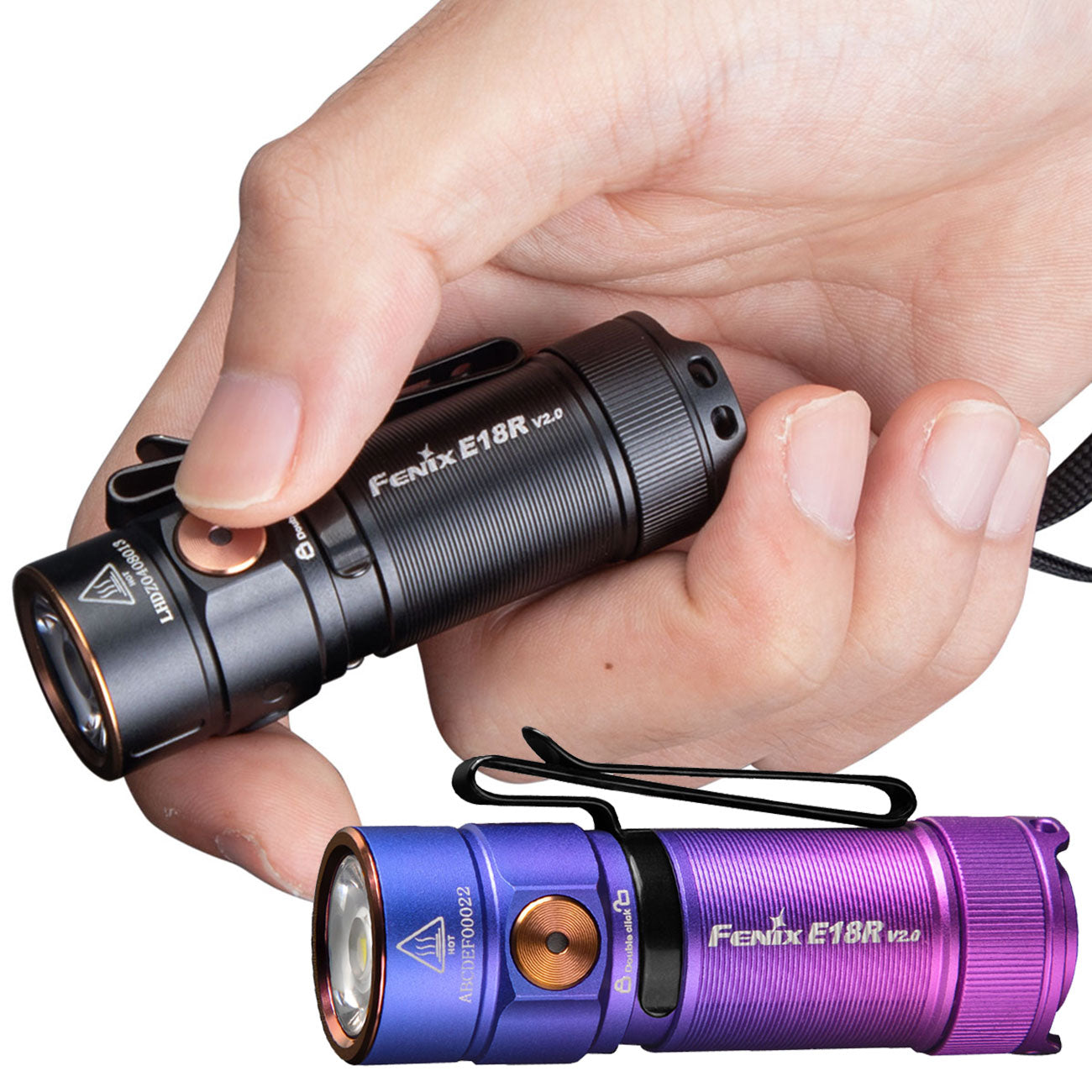 Fenix E18R V2.0 Special Edition Taschenlampe in Geschenkbox – Farbvariante schwarz – Detailansicht 2