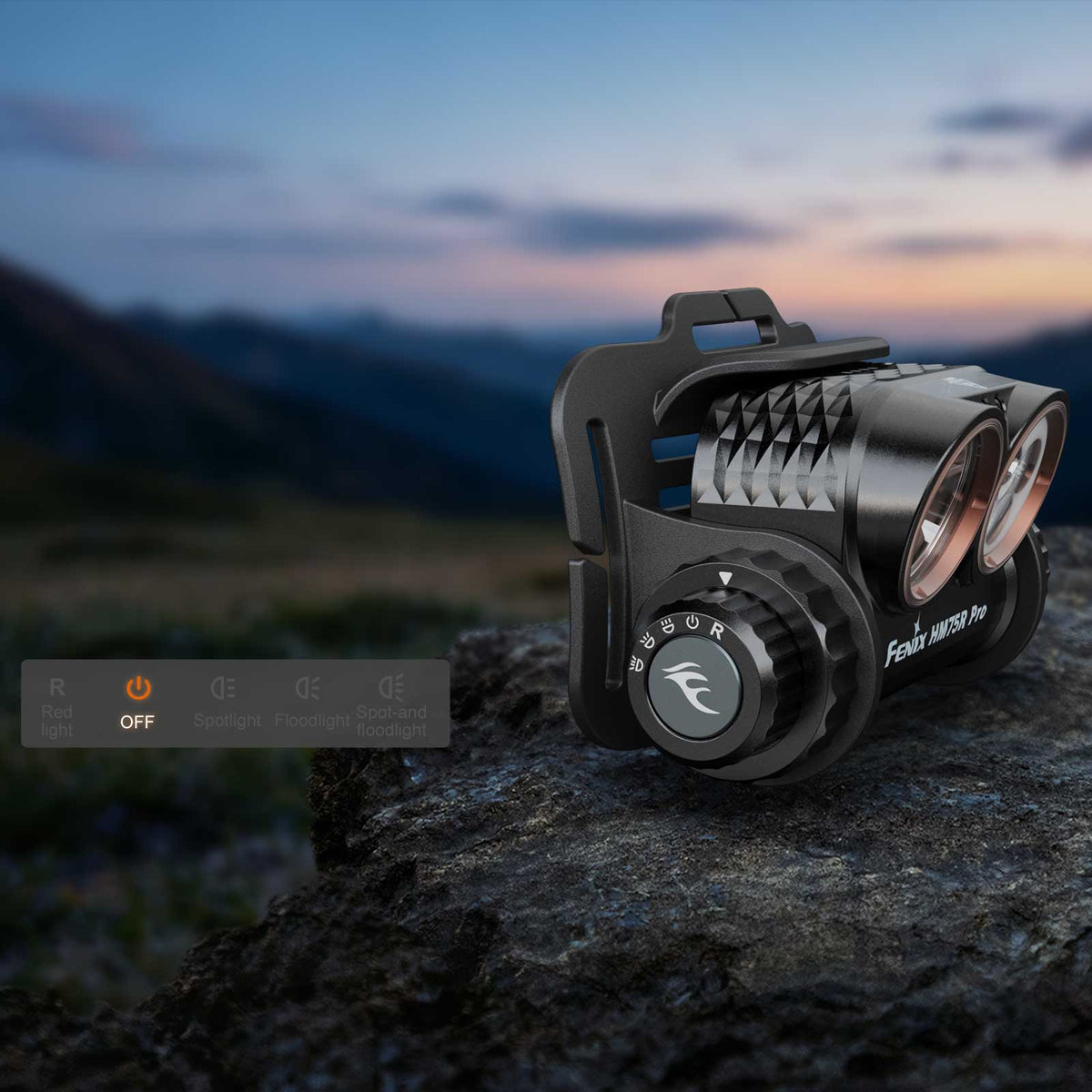 Fenix HM75R Pro – Stirnlampe mit 3500 lm, Spot-/Flutlicht, Rotlicht & 5500-mAh-Akku