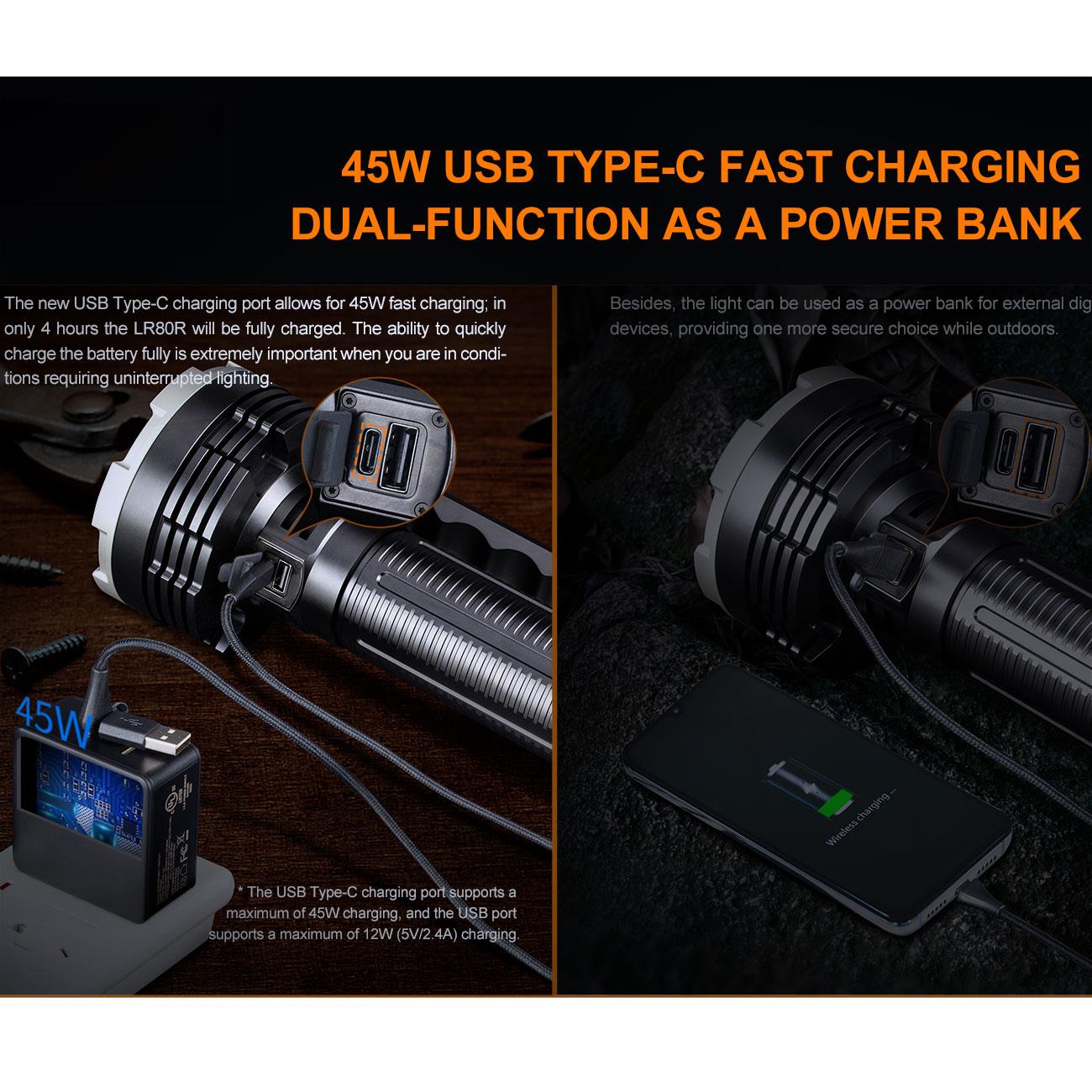 Fenix LR80R LED Suchscheinwerfer 18000 Lumen – Detailansicht