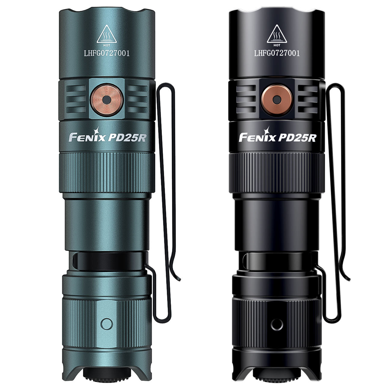 Fenix PD25R LED Taschenlampe 800 Lumen, 250m Leuchtweite,USB-C, Akku, Gürtelclip – Detailansicht