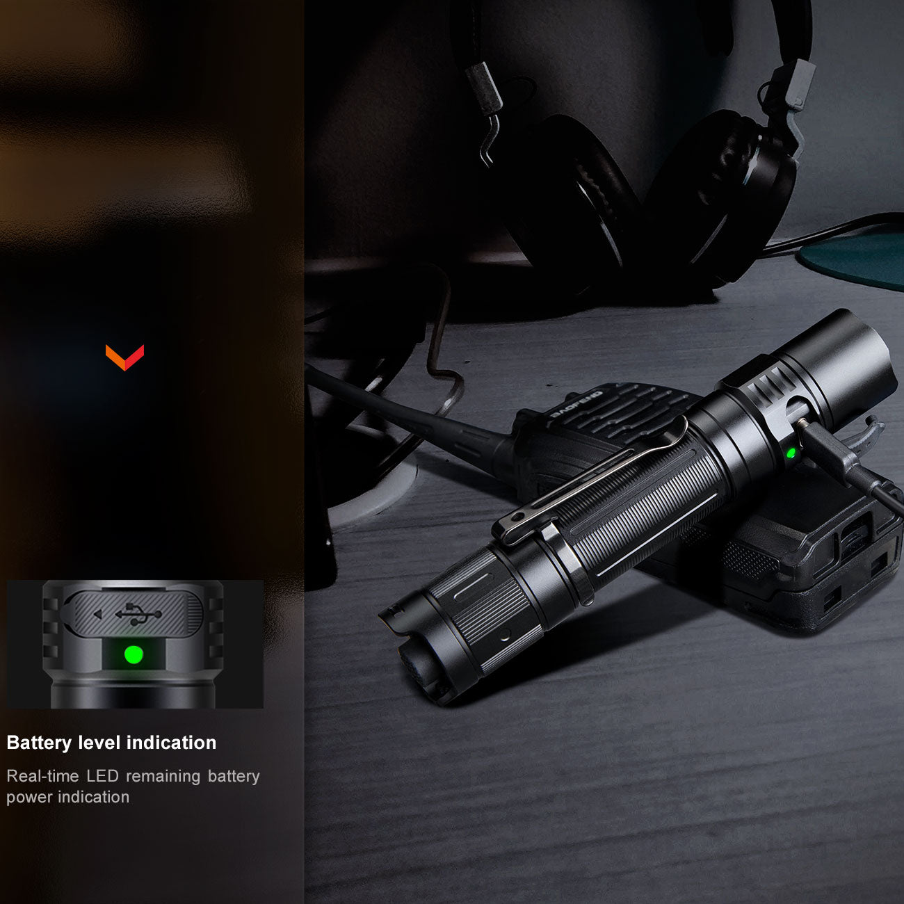 Fenix PD35R LED Taschenlampe 1700 Lumen, 353m Leuchtweite, USB-C, 140g, Akku – Detailansicht