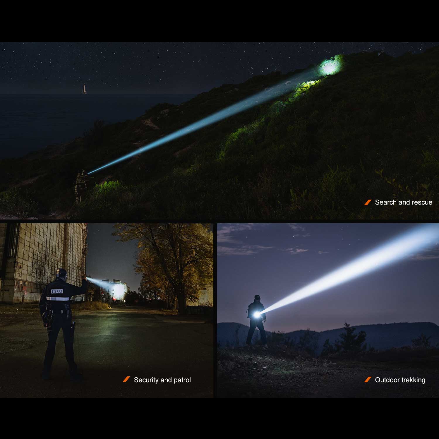 Fenix TK30R LED Taschenlampe mit weißem Laserlicht - Einsatzmöglichkeiten