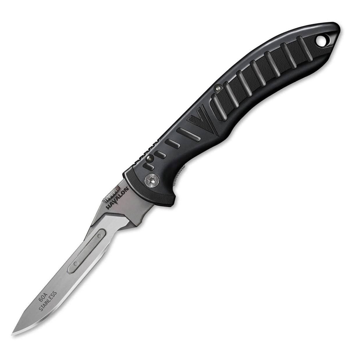 Havalon Forge schwarz – Taschenmesser mit 6 Wechselklingen & Nylonetui