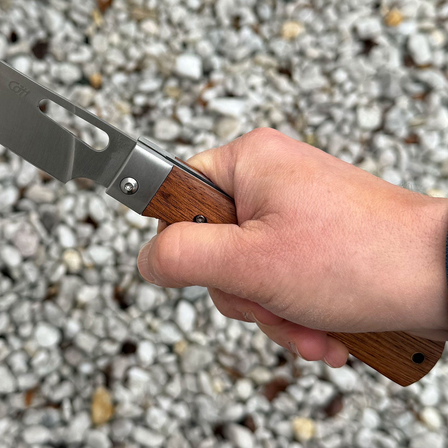 Herbertz CJH Camping-Kochmesser – Taschenmesser mit Tagayasanholz-Griffschalen – Detailansicht