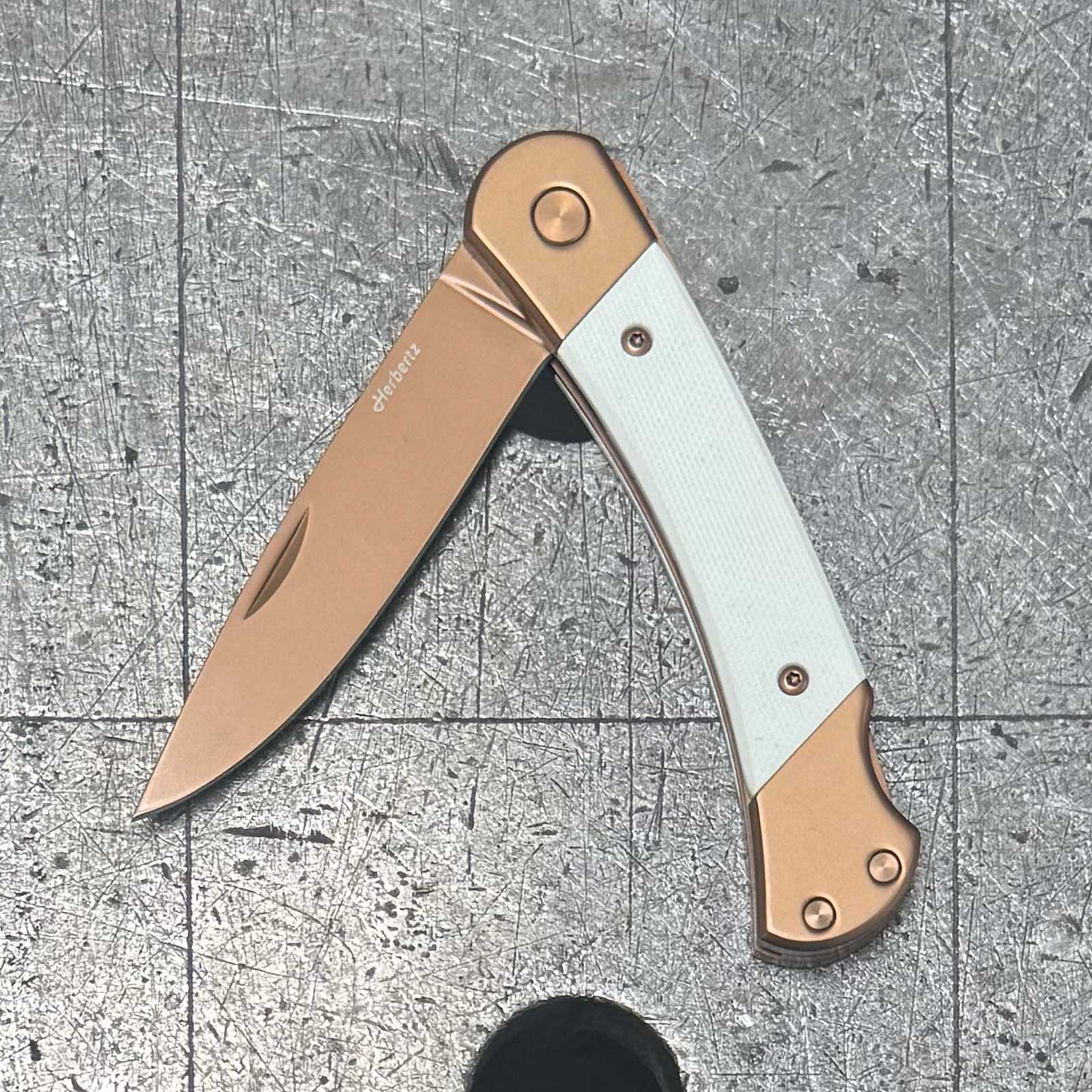 Herbertz Rosengold D2 Taschenmesser mit Titanbeschichtung