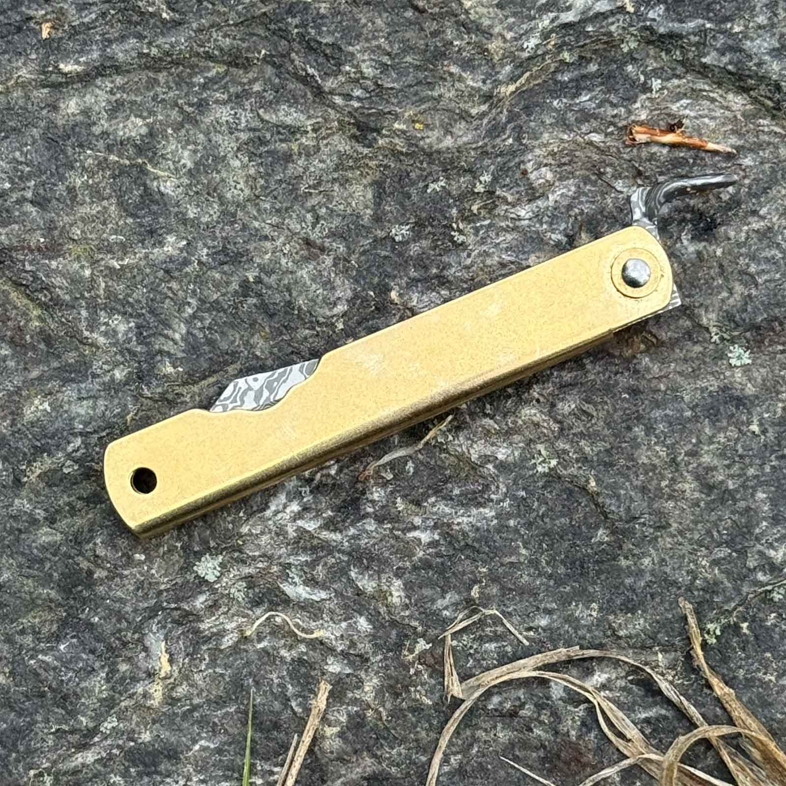 Higo Hoseki Damascus Taschenmesser - Detail Rückseite