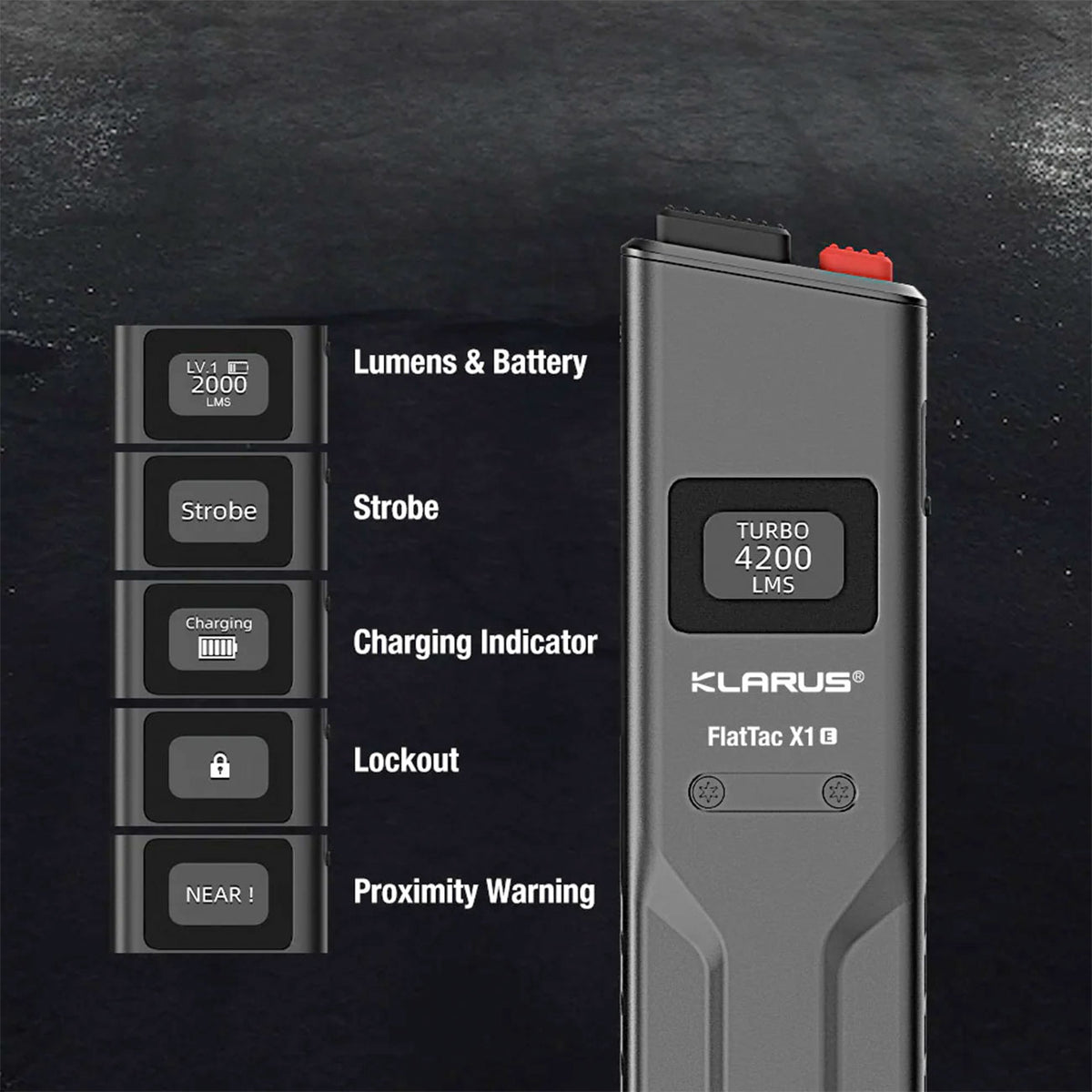 Klarus X1E FlatTac V3 – EDC-Taschenlampe mit 4200 lm, OLED & USB-C