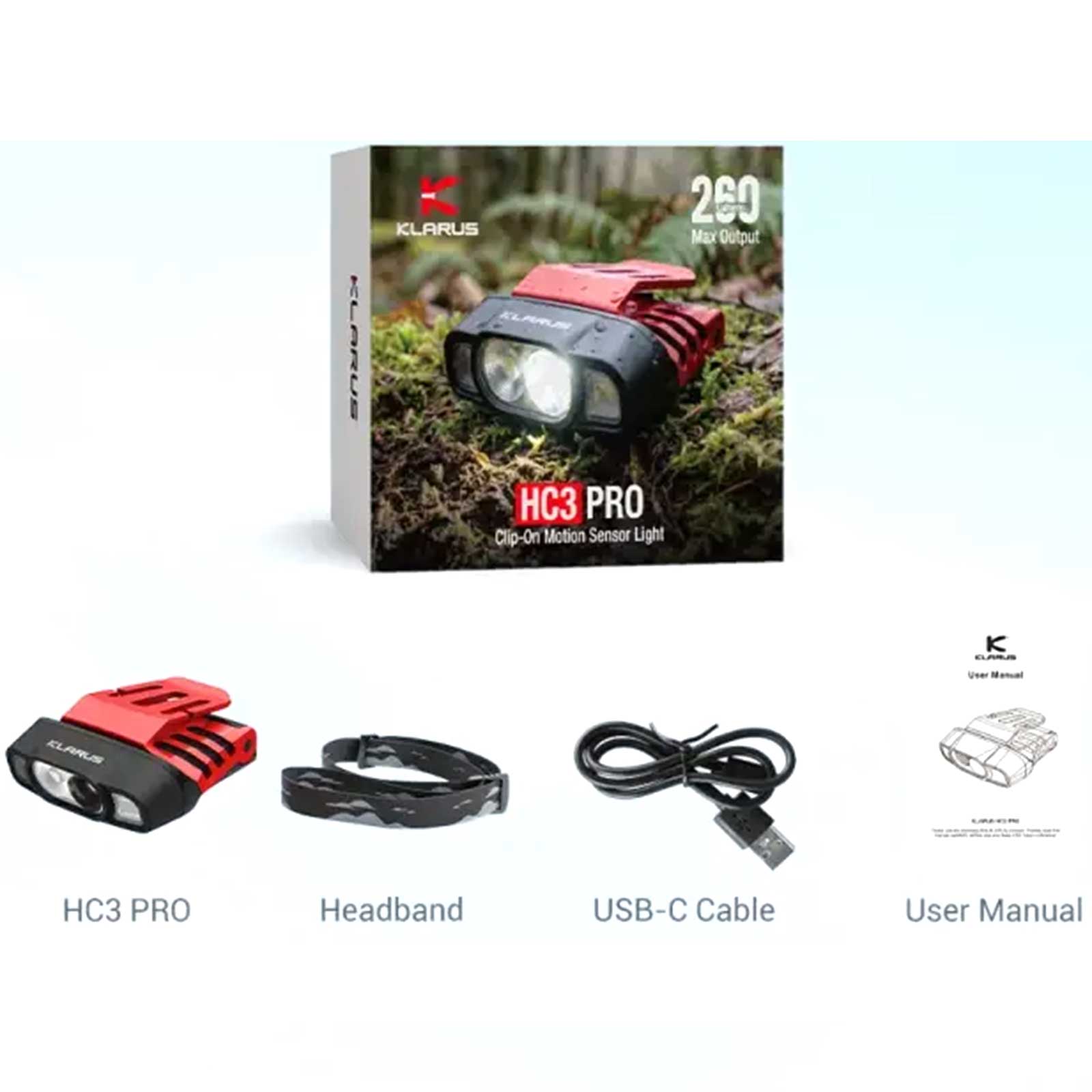 Klarus HC3 Pro – Clip-Lampe & Stirnlampe – Hc3pro lieferumfang was ist im karton