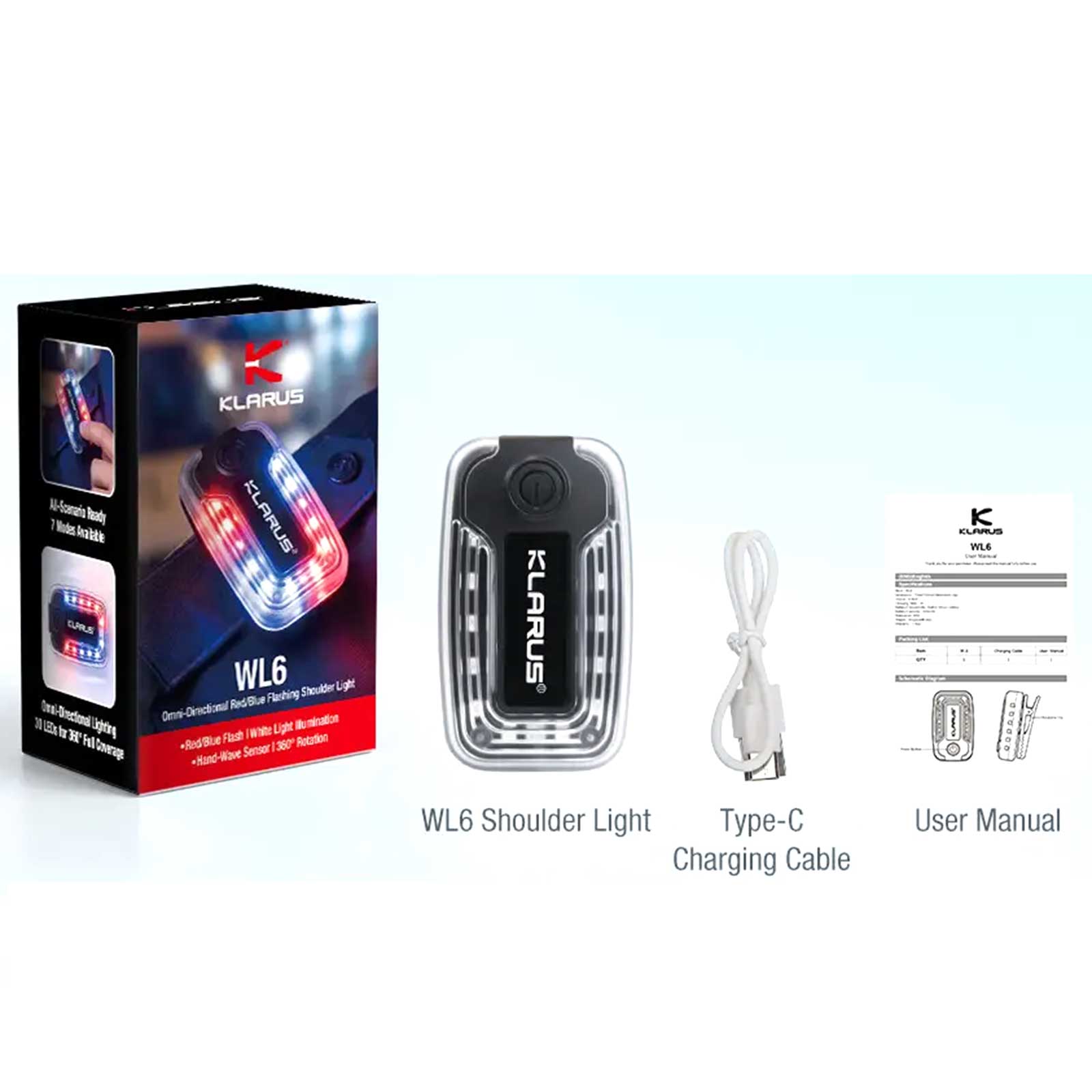 Klarus WL6 – Clip-Leuchte mit Warnlicht, Akku & USB-C
