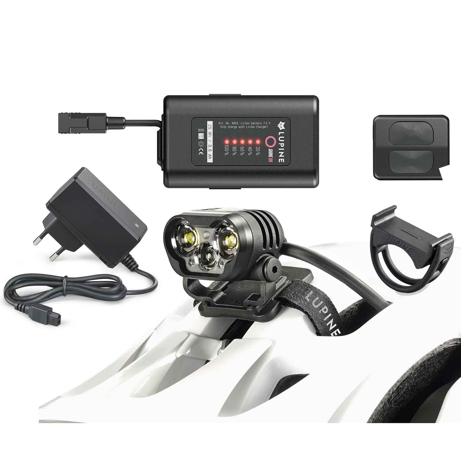 Lupine Blika Helmlampe mit 3.5 Ah Akku, Bluetooth & 2400 Lumen (2026) – Detailansicht