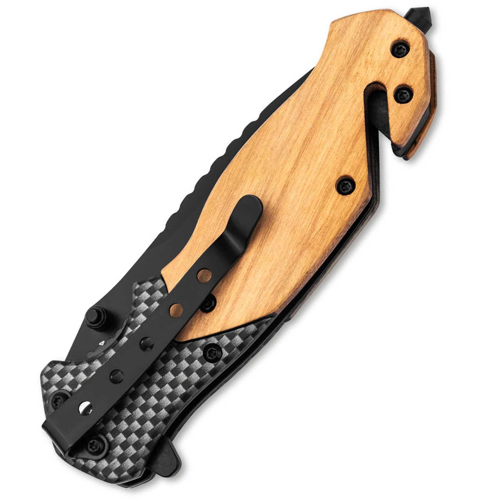Magnum Blomkvist Taschenmesser Olivenholz-Griffschalen – Detailansicht