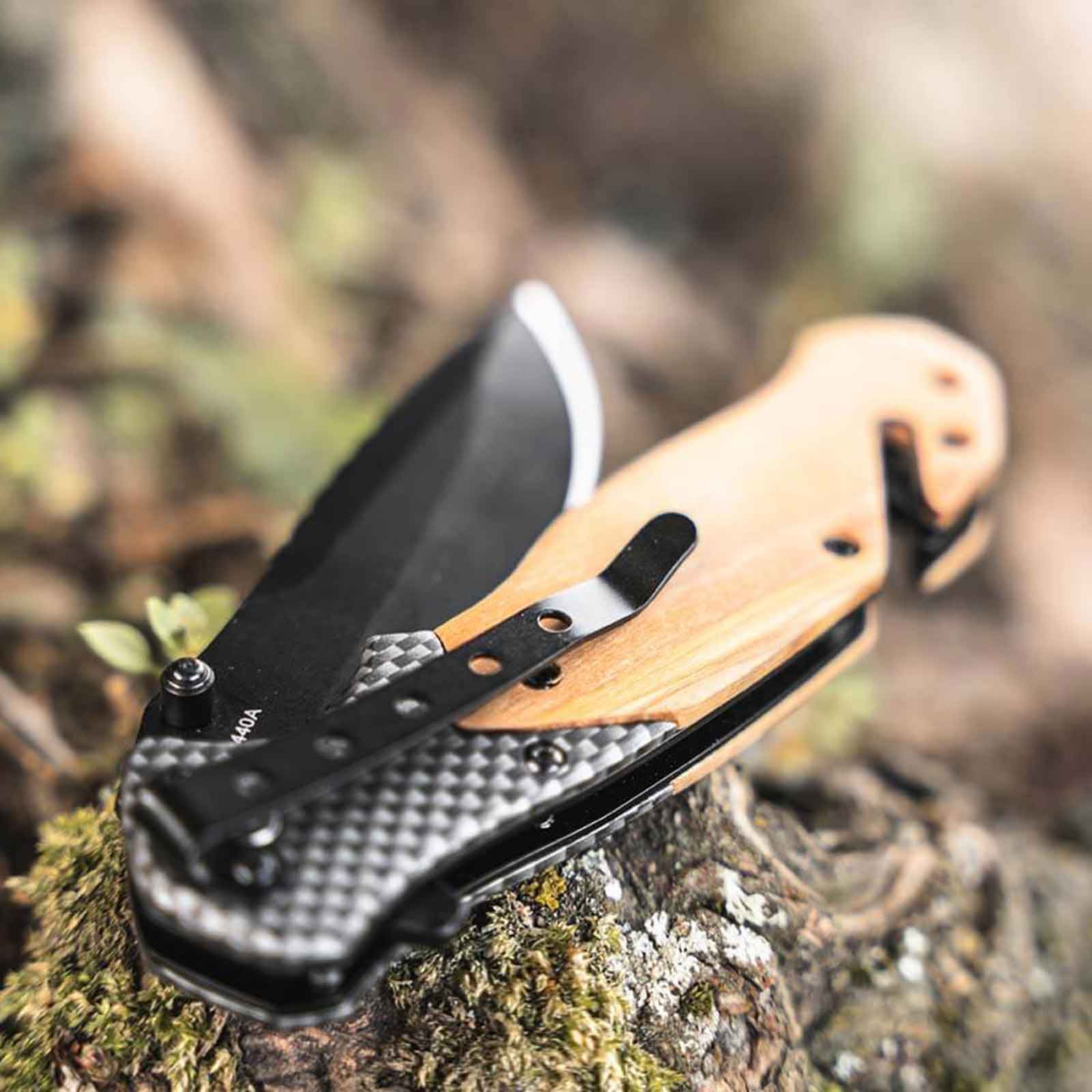 Magnum Blomkvist Taschenmesser Olivenholz-Griffschalen