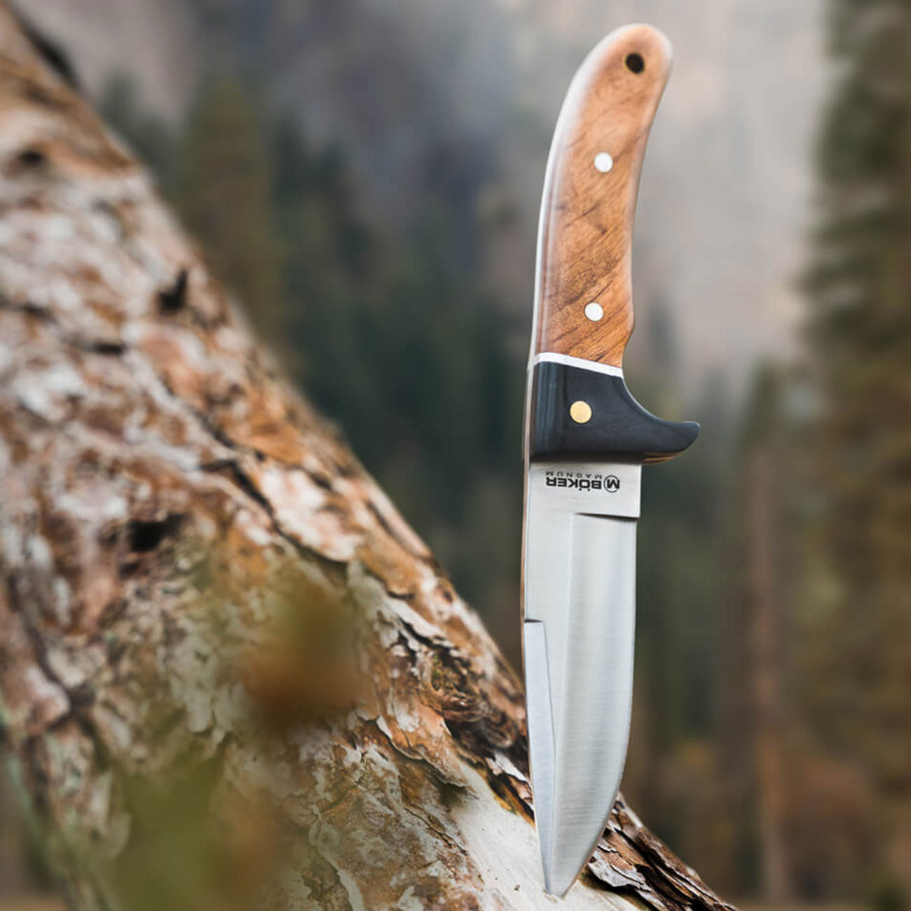 Magnum Elk Hunter - Outdoormesser mit Wurzelholzgriff und Lederscheide