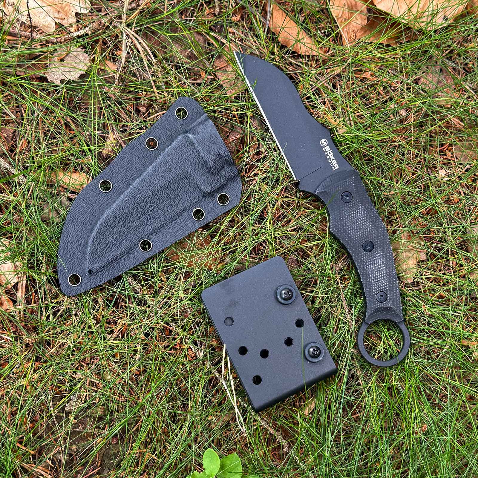 Magnum Straight Karambit – feststehendes Outdoormesser mit Micarta & Kydexscheide – Produktbild