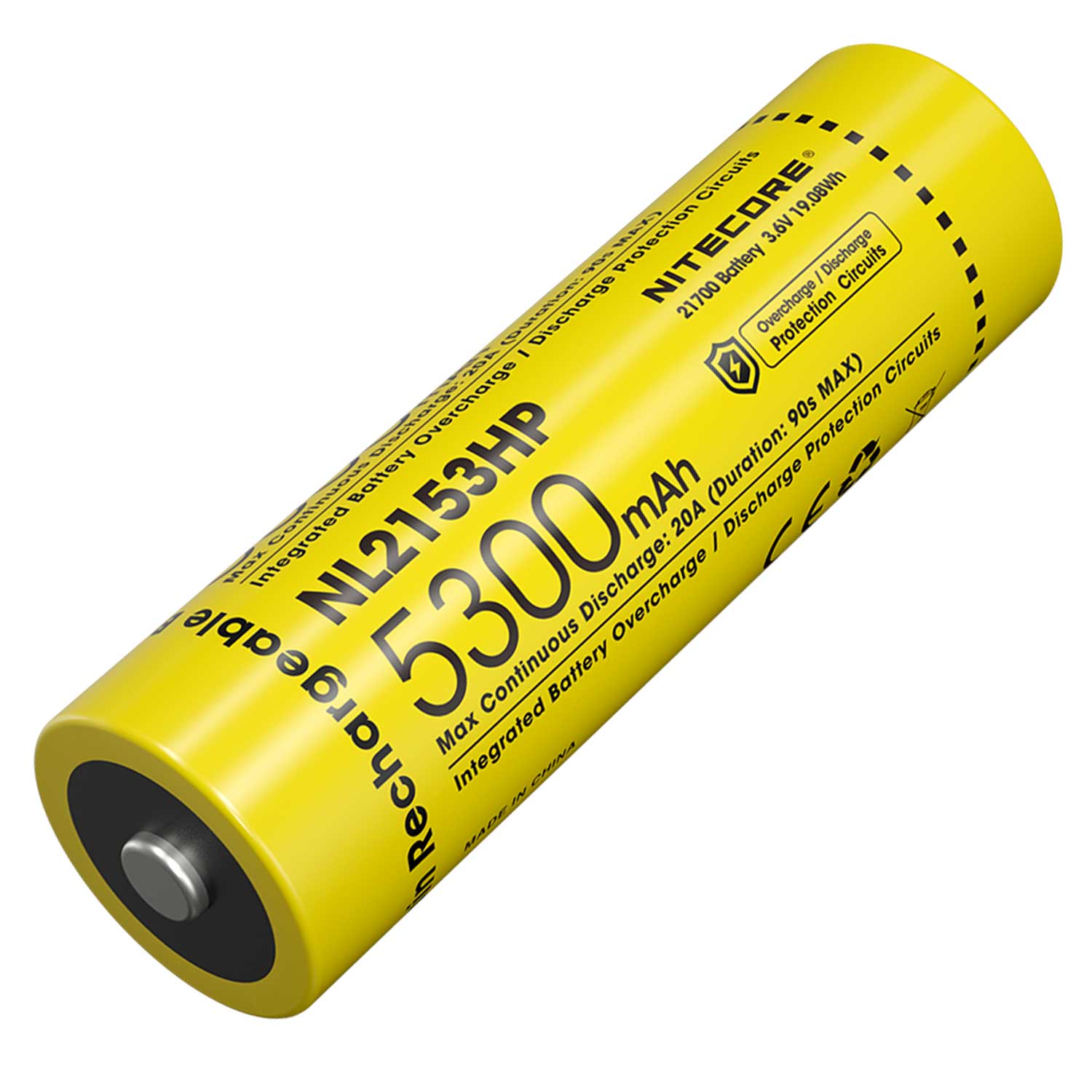 Nitecore NL2153HP 21700 Lithium Ionen Akku 3,6V 5300mAh 20A Entladestrom Schutzschaltung