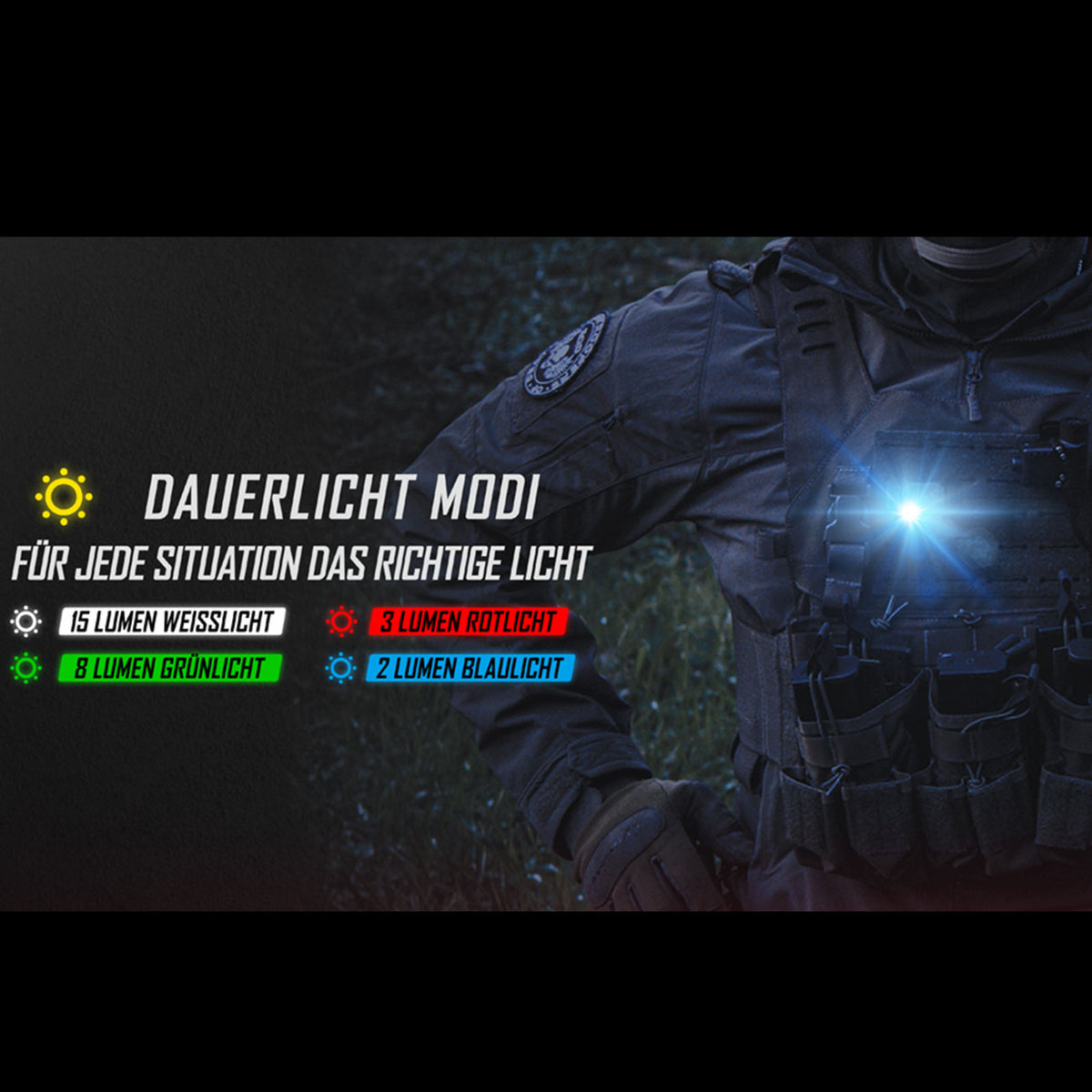 Nitecore NU06 LE – LED-Signalleuchte mit 4 Lichtfarben, USB-C & MOLLE