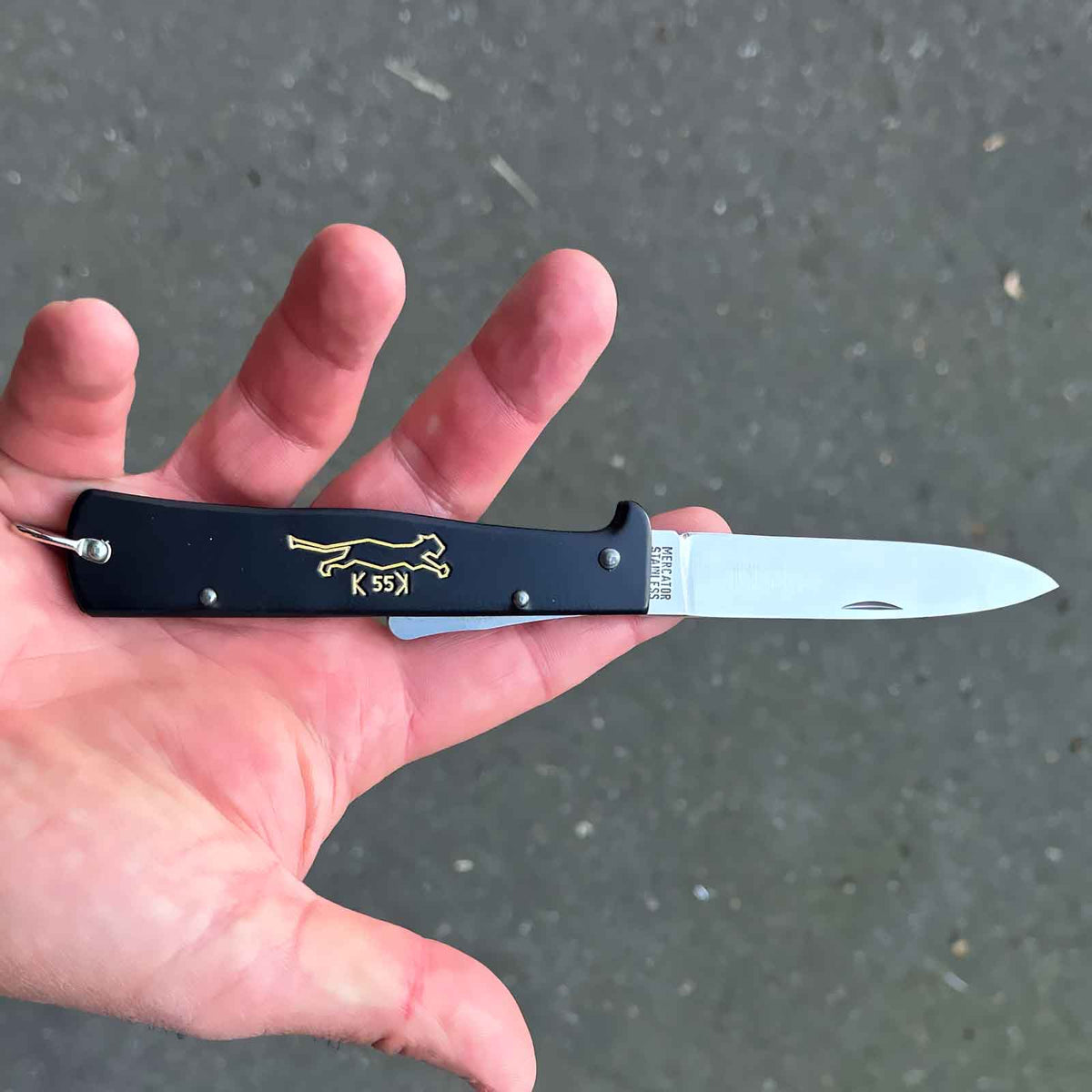 Otter Mercator K55K Katze – Taschenmesser mit rostfreier Klinge (10-426 rg RK) – Detailansicht