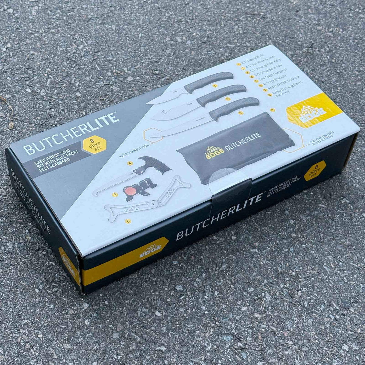 Outdoor Edge Butcher-Lite – 8-teiliges Jagd-Aufbrech- & Zerwirkset