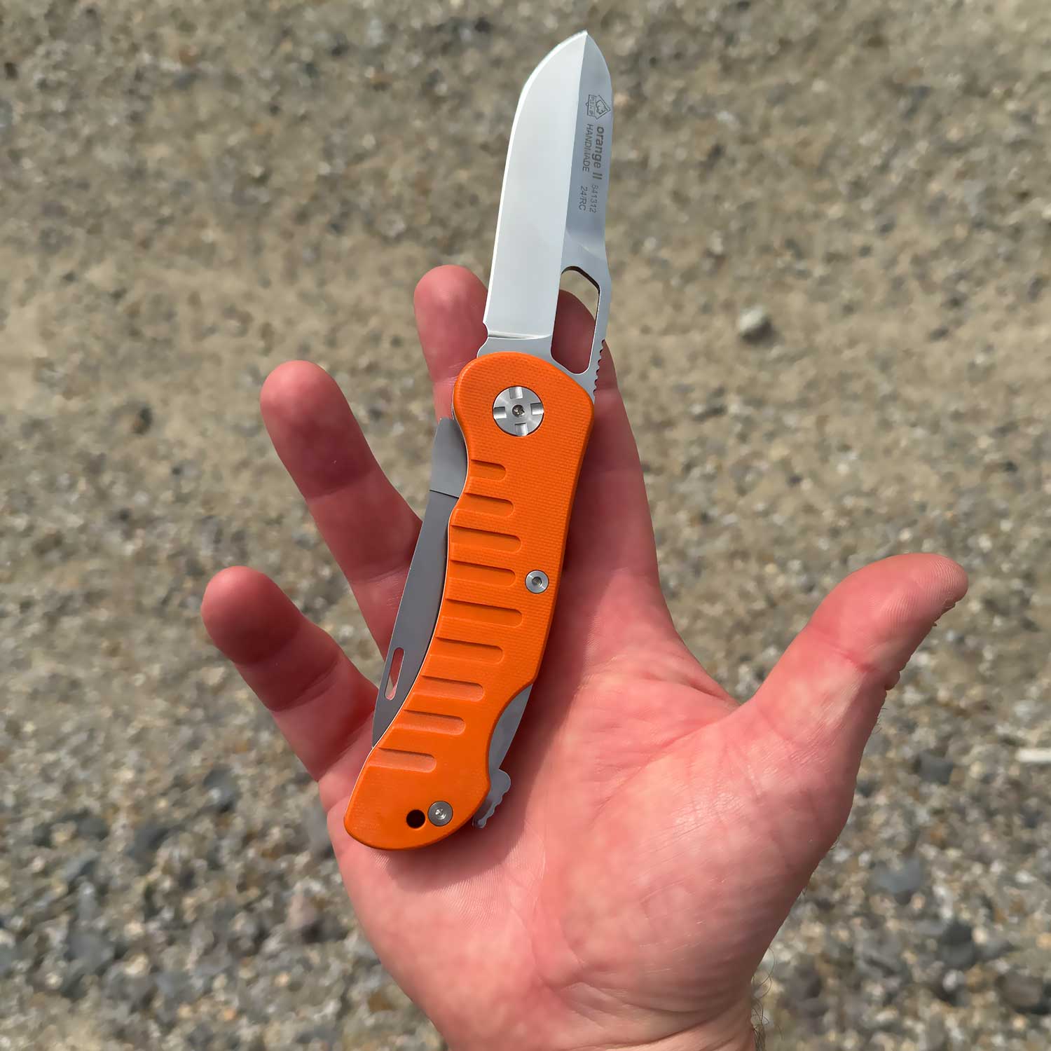 PUMA IP Jagdtaschenmesser orange II – Jagdmesser mit 2 Klingen – Detailansicht