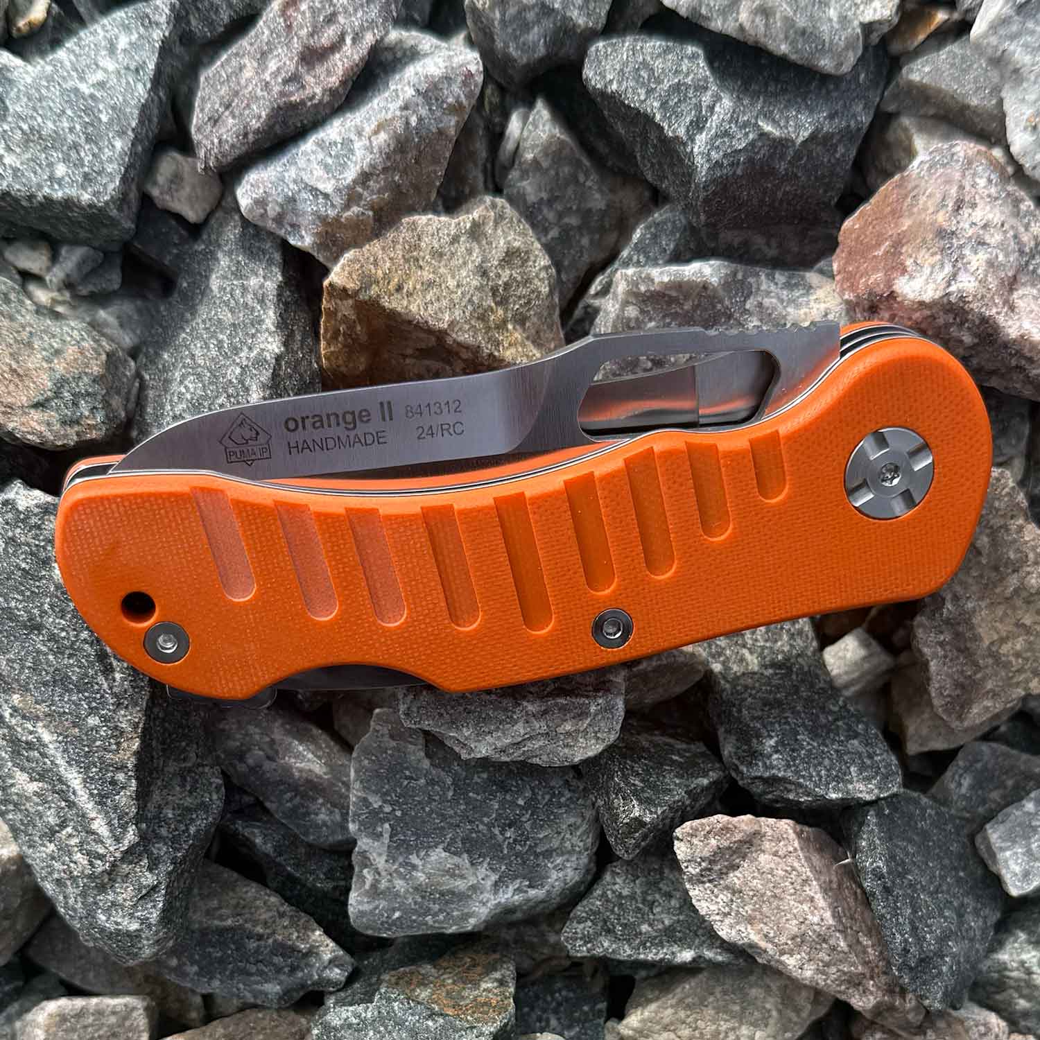 PUMA IP Jagdtaschenmesser orange II – Jagdmesser mit 2 Klingen – Detailansicht
