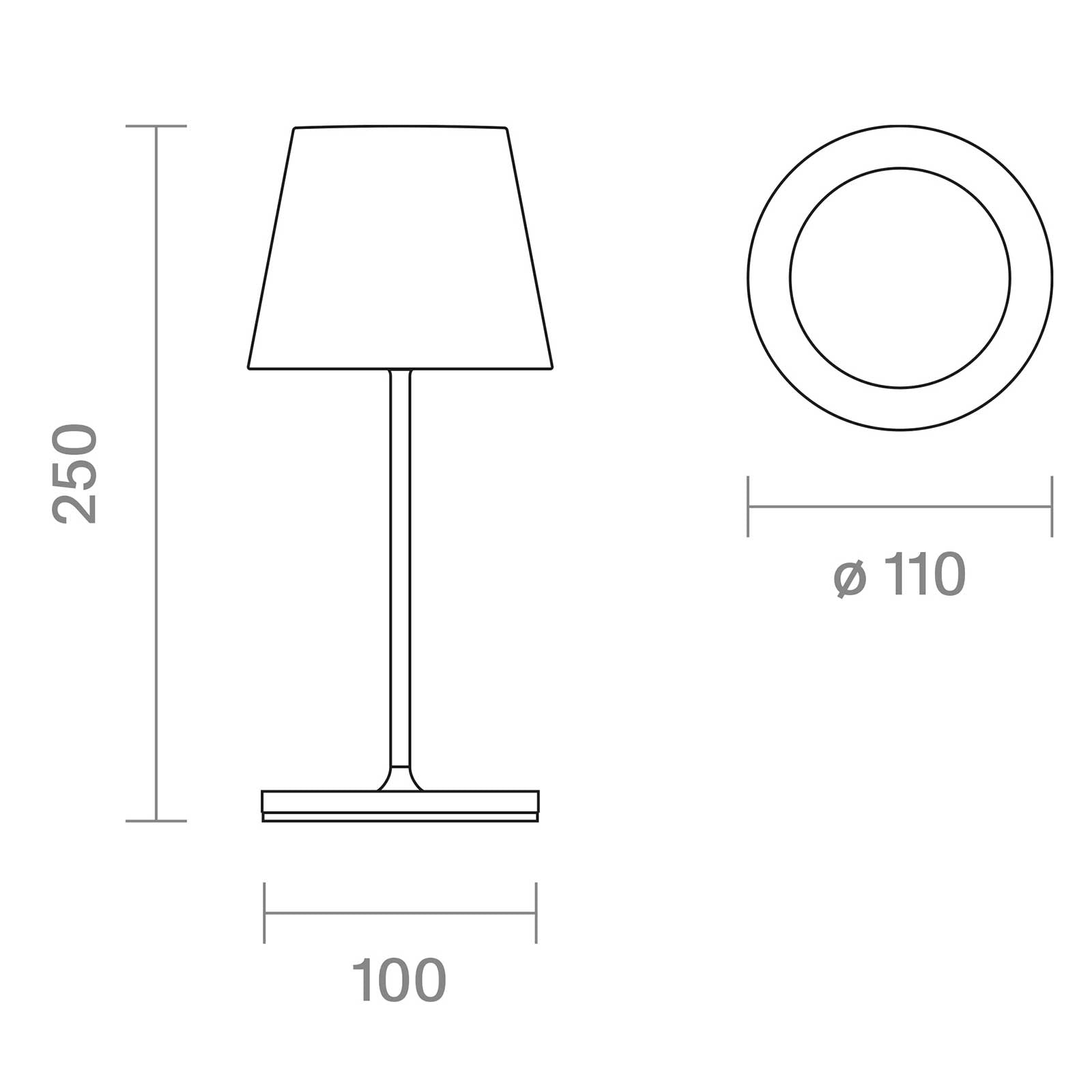 Sigor Nuindie mini – dimmbare Akku-Tischleuchte, 25 cm, warmweiß, für innen & außen