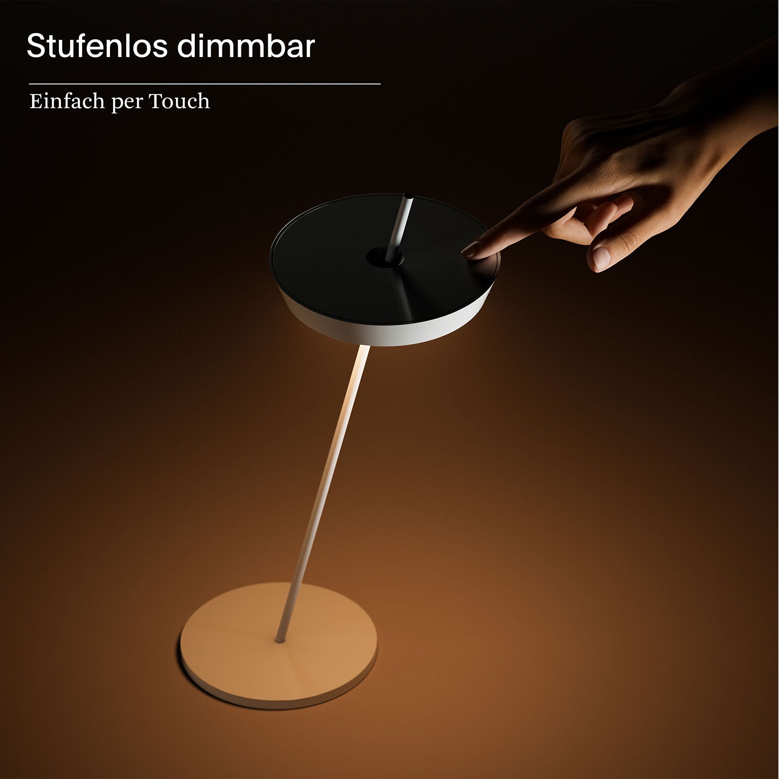 Sigor Mahina – Akku-Tischleuchte mit Touch-Dimmer, warmweißes Licht & USB-C