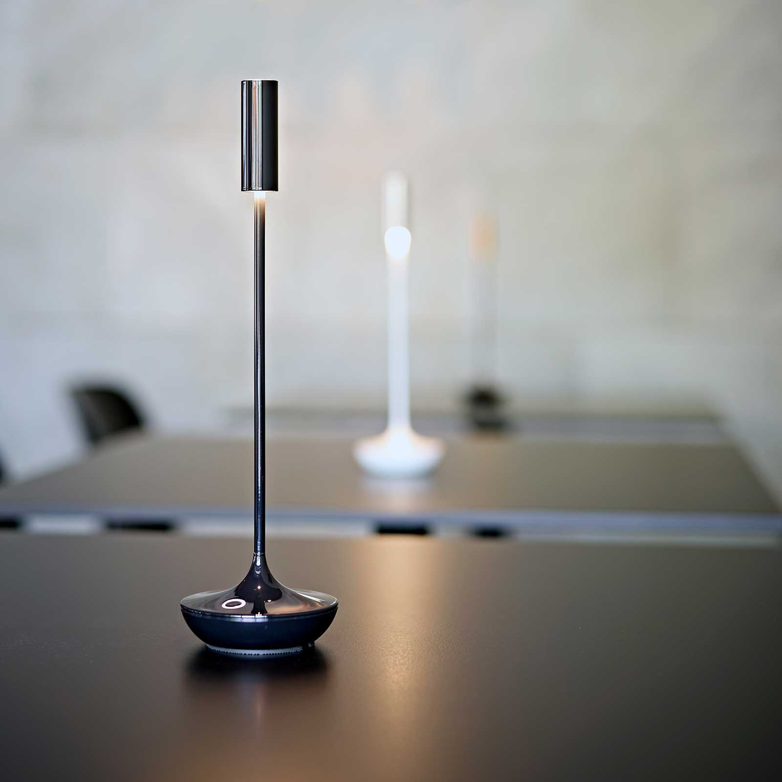 Sigor Nucandle Keramikschwarz – 31 cm Akku-Tischleuchte mit Touch-Dimmer & 2700 K
