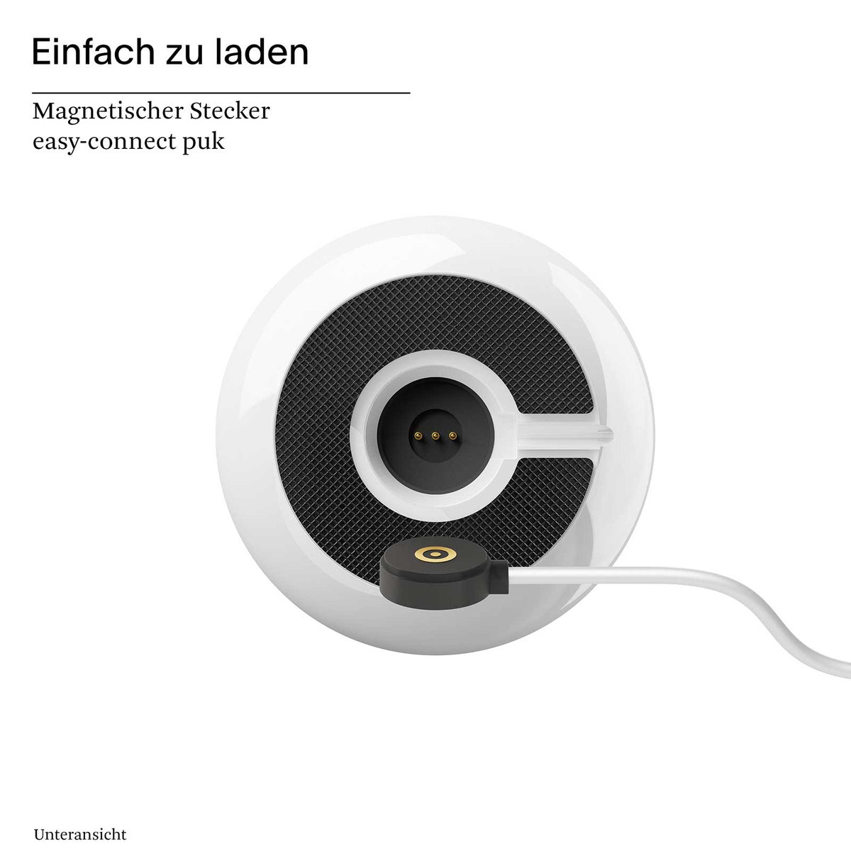 Sigor Nucandle Keramikweiß – 31 cm Akku-Tischleuchte mit Touch-Dimmer und 2700 K. Darstellung des Akkubetriebs der keramikweißen Leuchte.