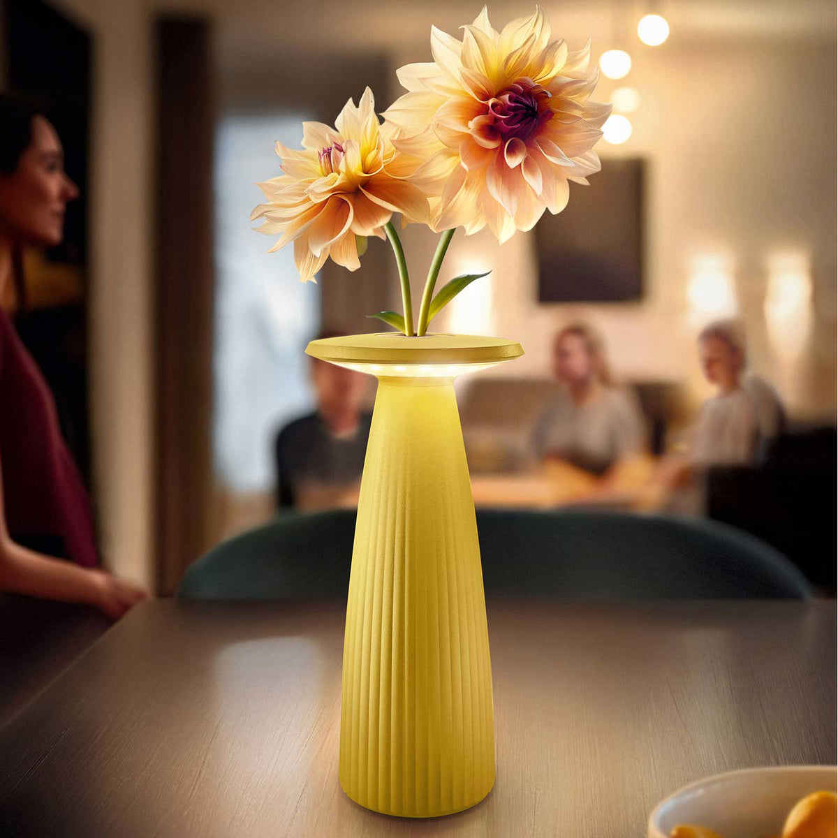 Sigor Nuflair – Akku-Tischleuchte mit integrierter Vase & warmweißem Licht