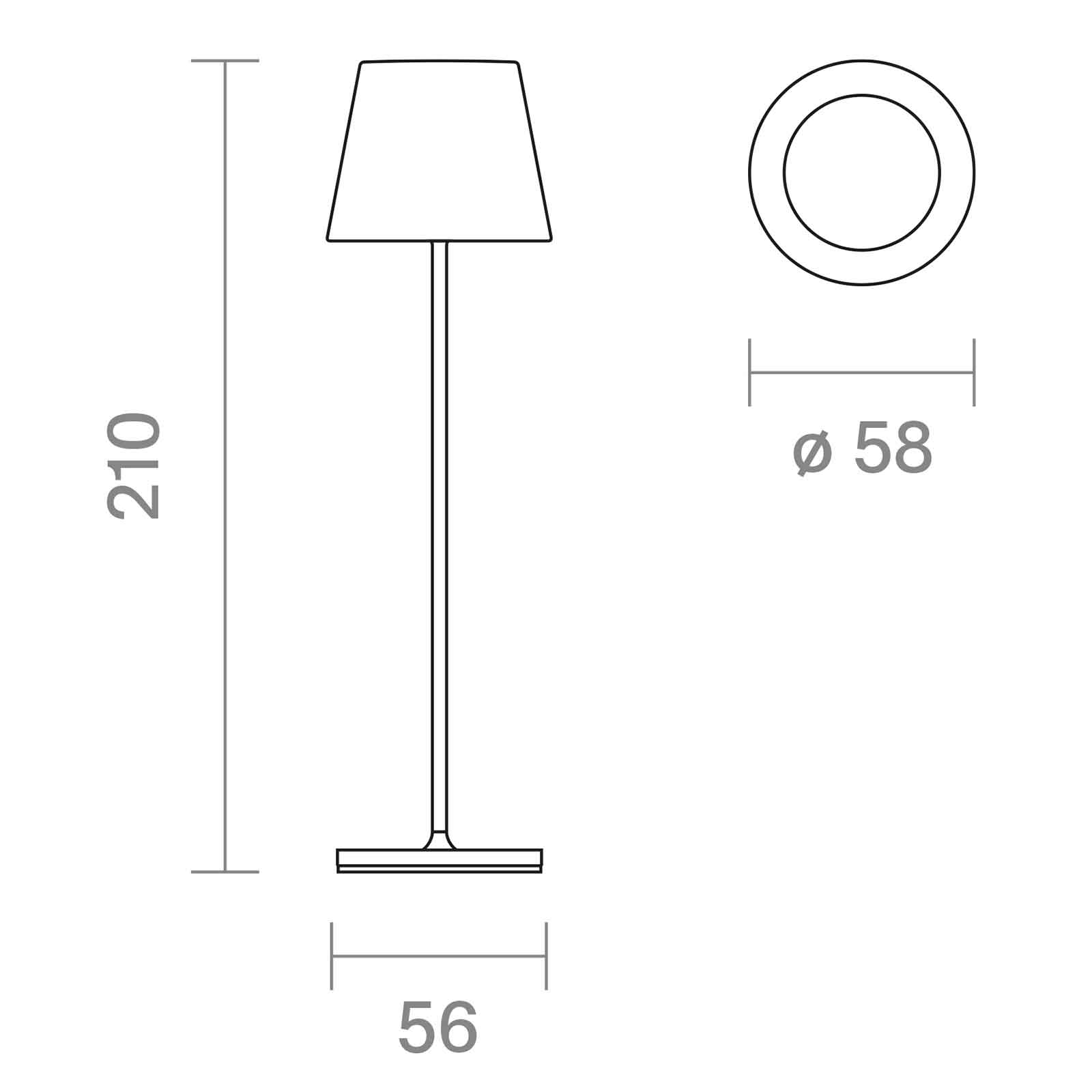 Sigor Nuindie pocket – dimmbare Akku-Tischleuchte, 21 cm, warmweiß, für innen & außen