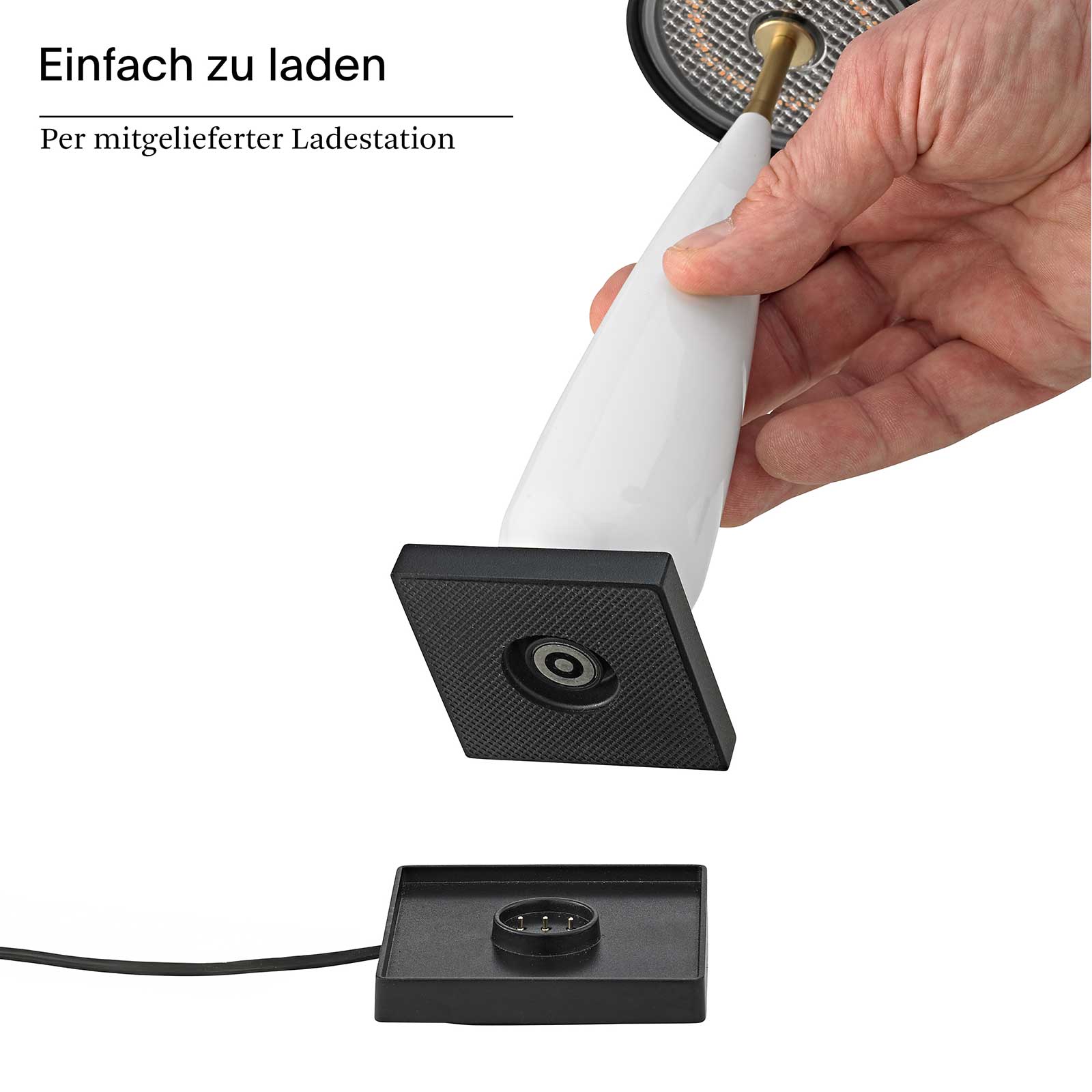 Sigor Thala – dimmbare Akku-Tischleuchte mit 2200/2700 K & IP65 – mit Akku und Ladeanschluss