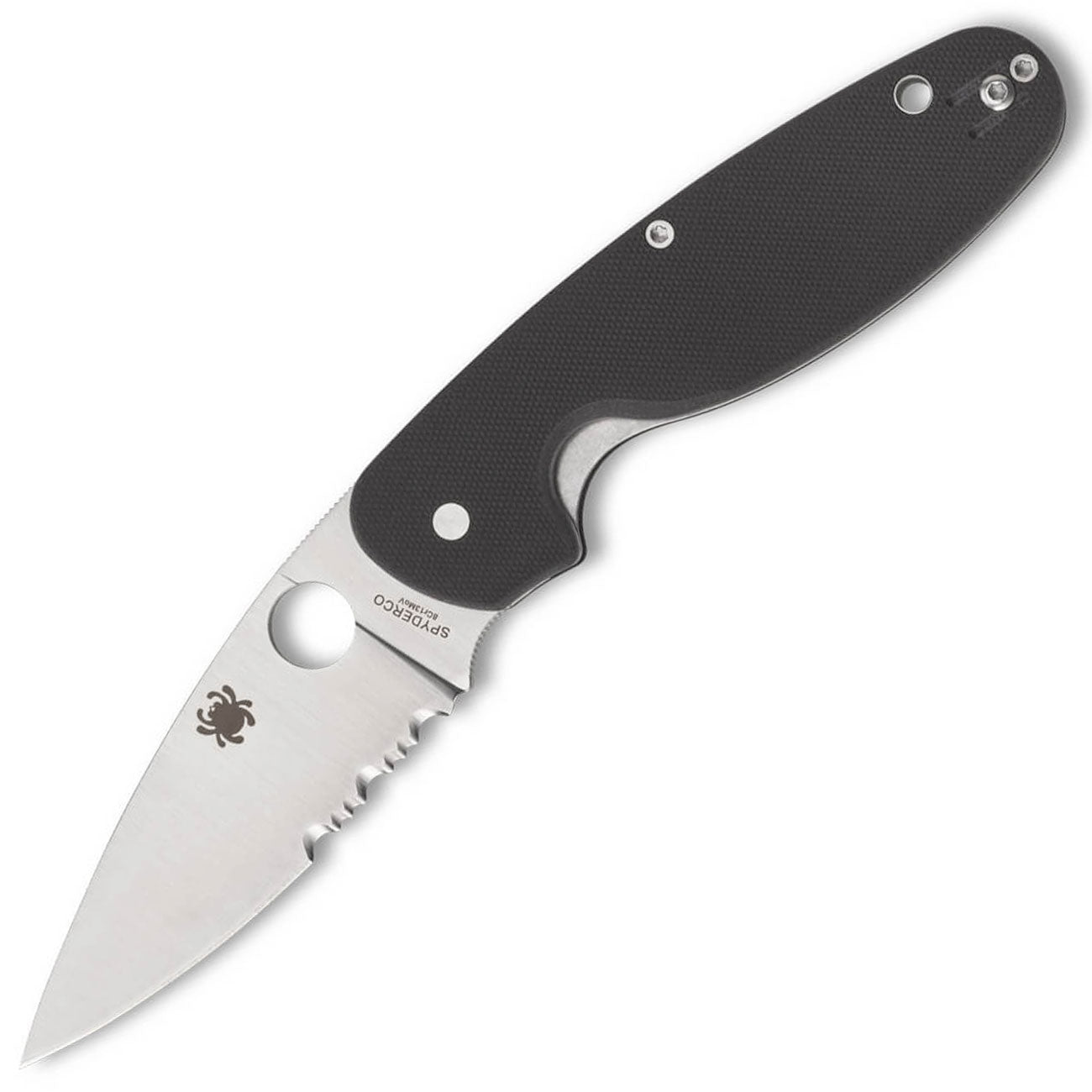 Spyderco Emphasis Black G10 CombinationEdge Taschenmesser mit Tip Up Clip schwarz