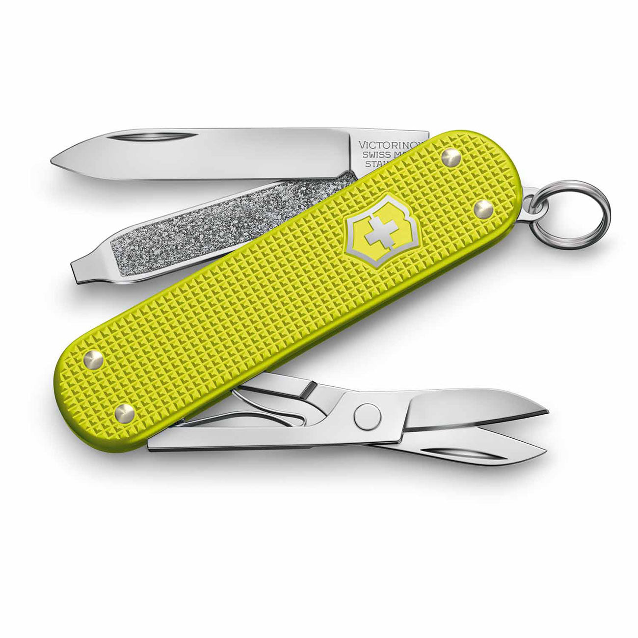 Victorinox Classic SD Alox Limited Edition 2023 Electric Yellow – Griffmaterial und Details