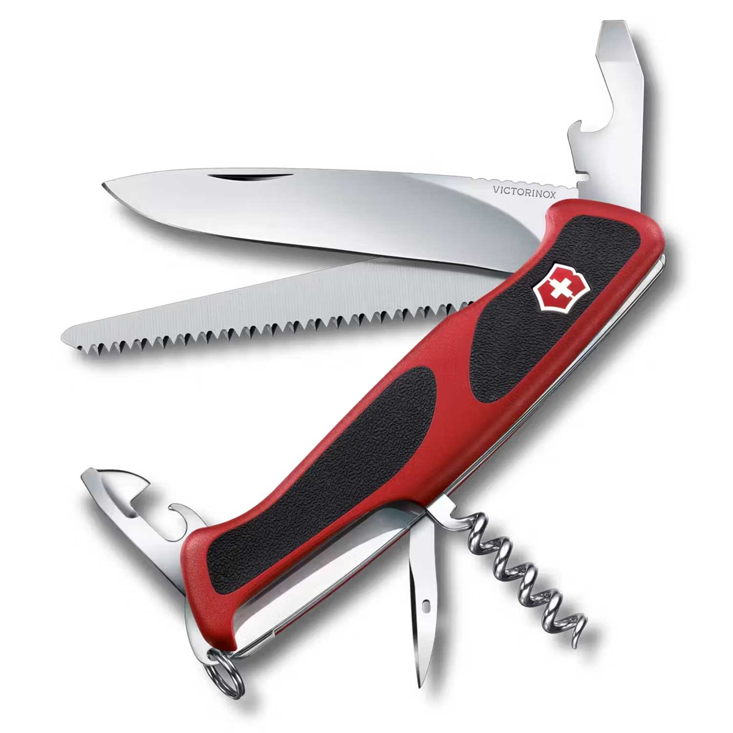 Victorinox Ranger 55 Grip – Schweizer Outdoor-Taschenmesser mit 12 Funktionen – Detailansicht