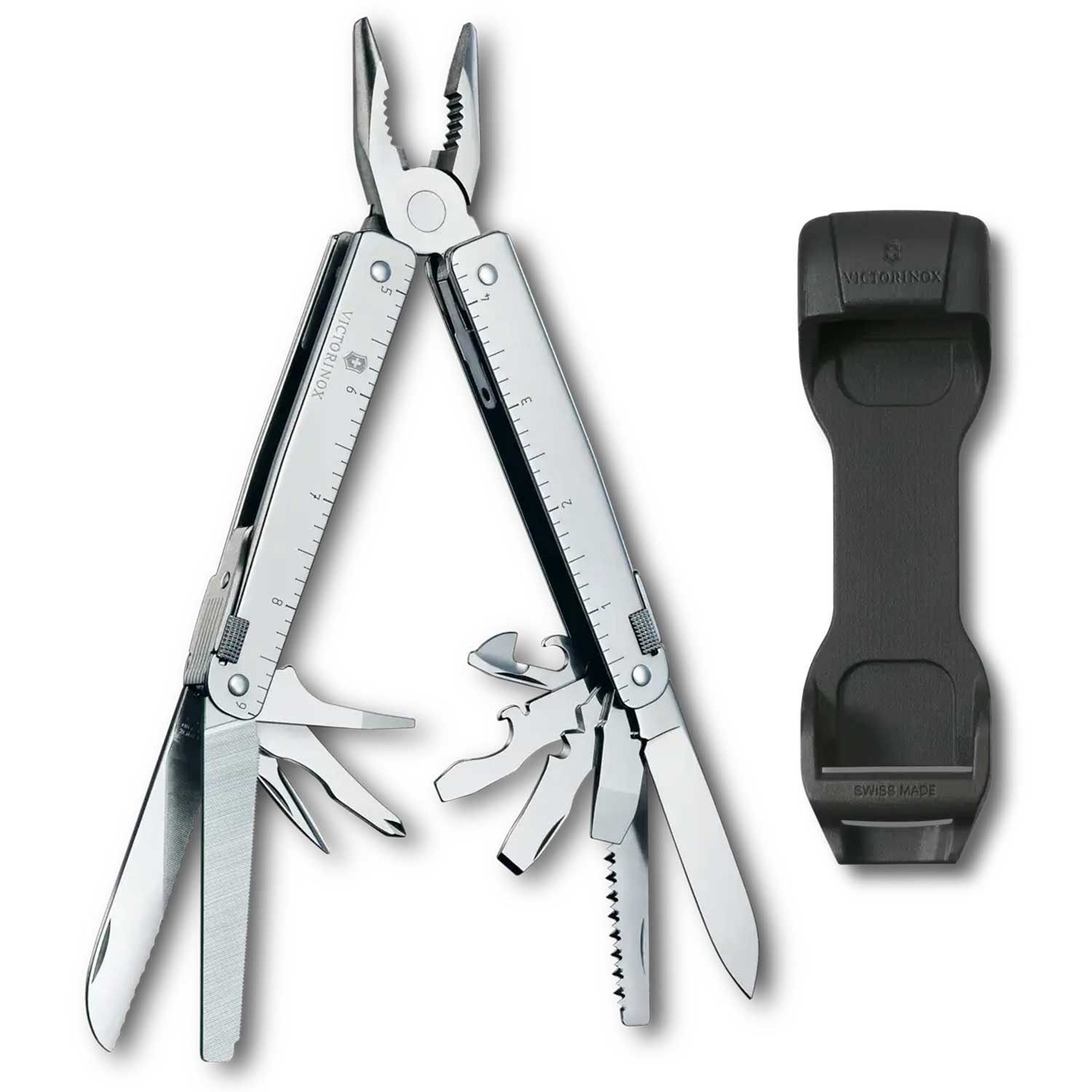 Victorinox SwissTool – Multitool mit 26 Funktionen & Kunststoff-Gürtelhalter