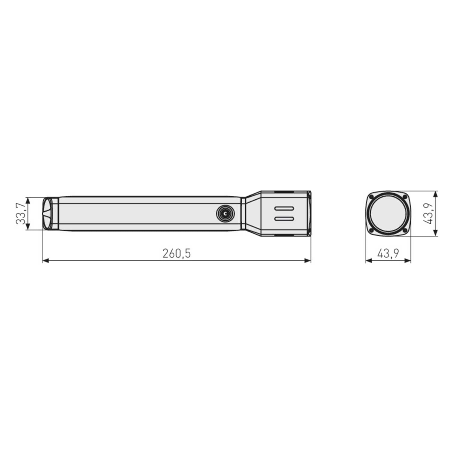 ABUS Seclight TL-525 LED Zoom Taschenlampe 500 Lumen Rotlicht Strobe 3 x LR14 – Detailansicht