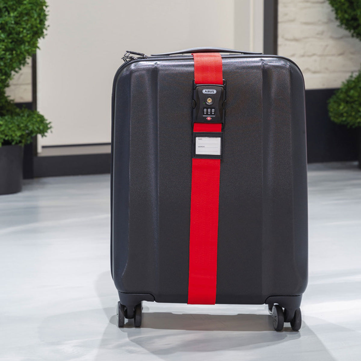 ABUS 620TSA/192 Kofferband schwarz - Koffergurt mit Zahlenschloss und Adressfeld