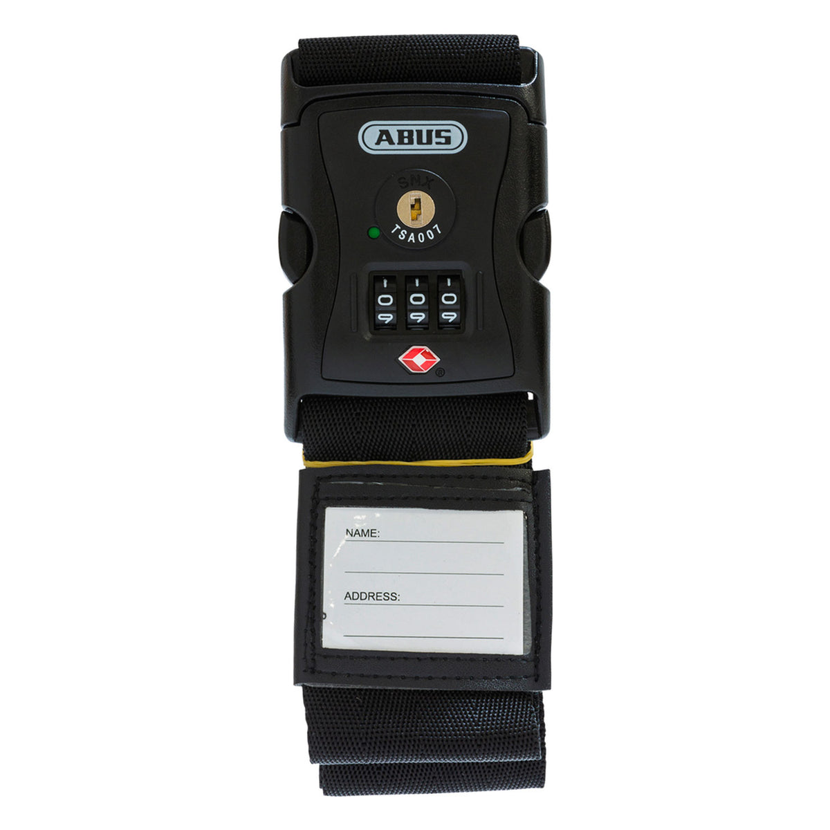 ABUS 620TSA/192 Kofferband schwarz - Koffergurt mit Zahlenschloss und Adressfeld